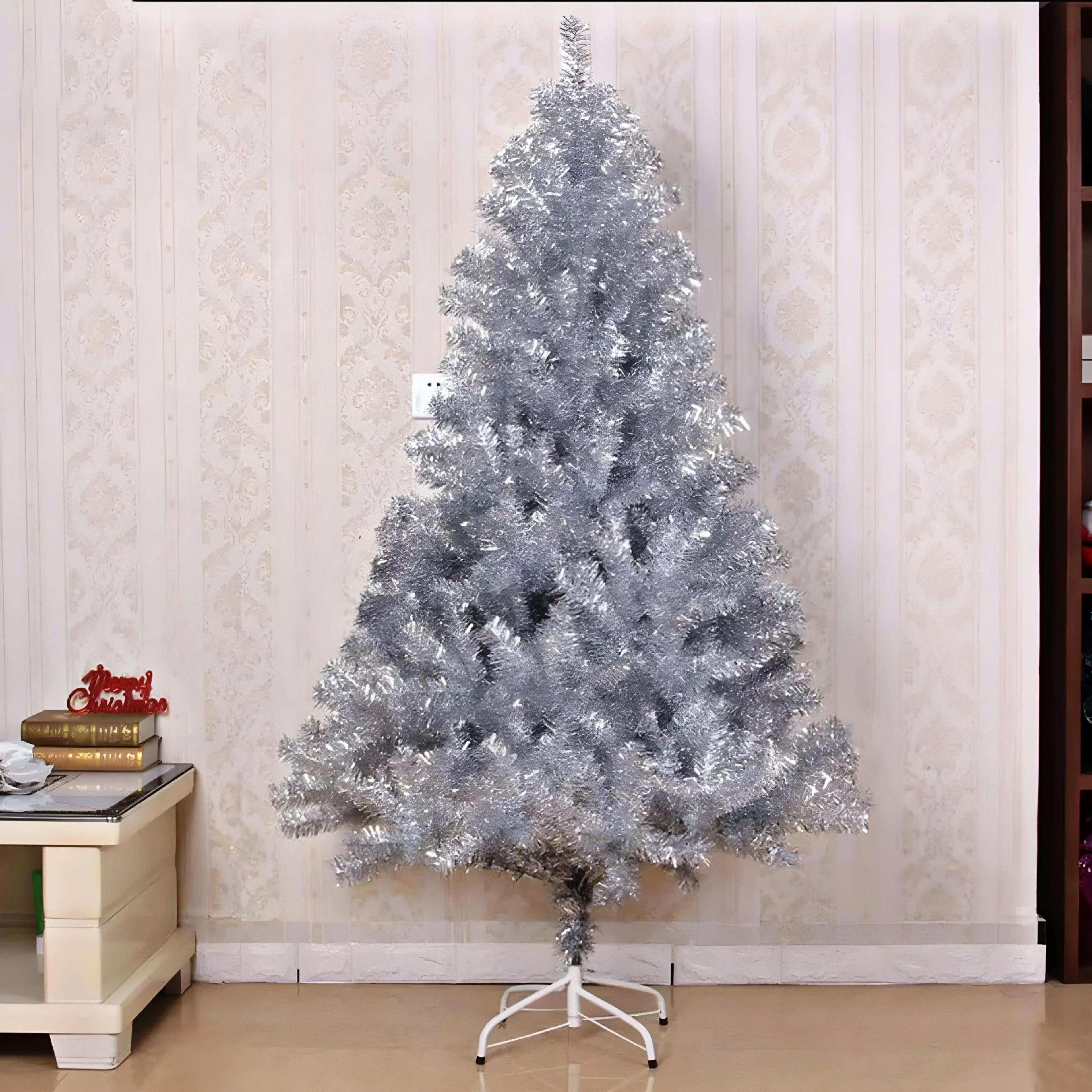 ARBOL DE NAVIDAD DE 150CM COLOR PLATEADO CON 350 RAMAS WYM-0
