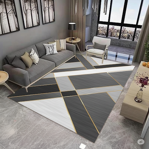 Alfombra de lujo moderna con Diseño Abstracto gris claro 200X240CM TF-0