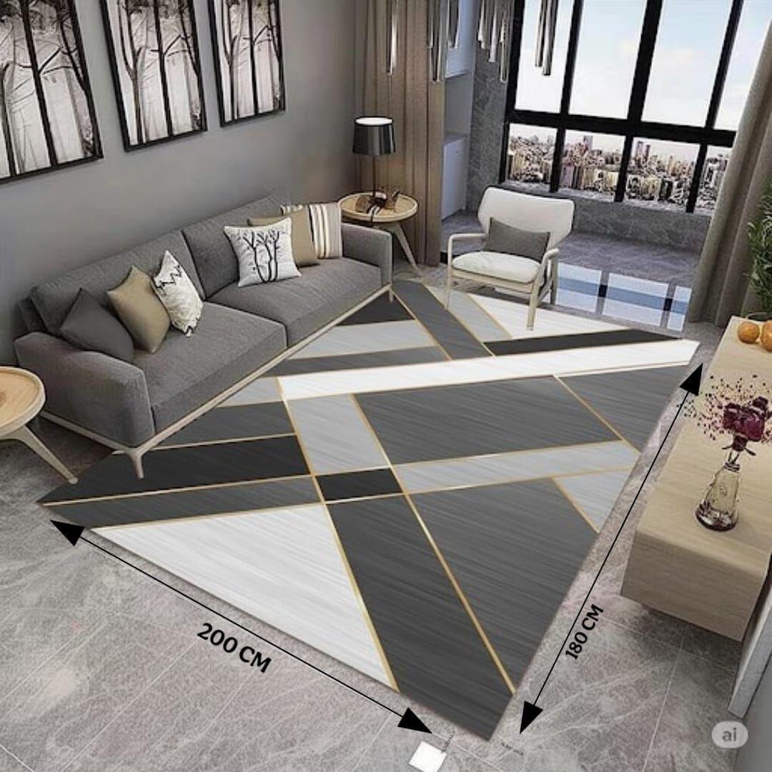Alfombra de lujo moderna con Diseño Abstracto gris claro 200X240CM TF-1