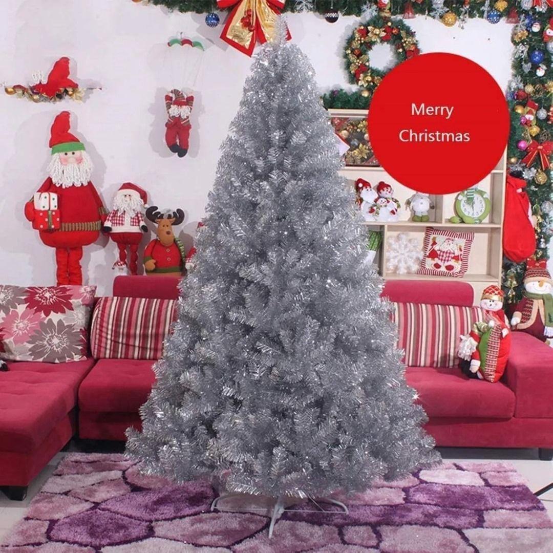 ARBOL DE NAVIDAD DE 180CM COLOR PLATEADO CON 600 RAMAS WYM-2