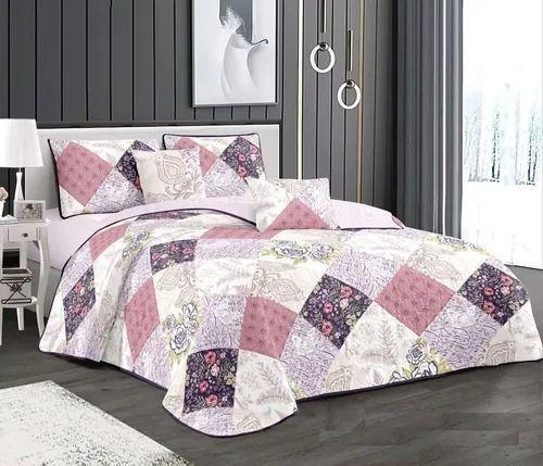 Cubrecama de Verano: 2P recuadros rosa-0