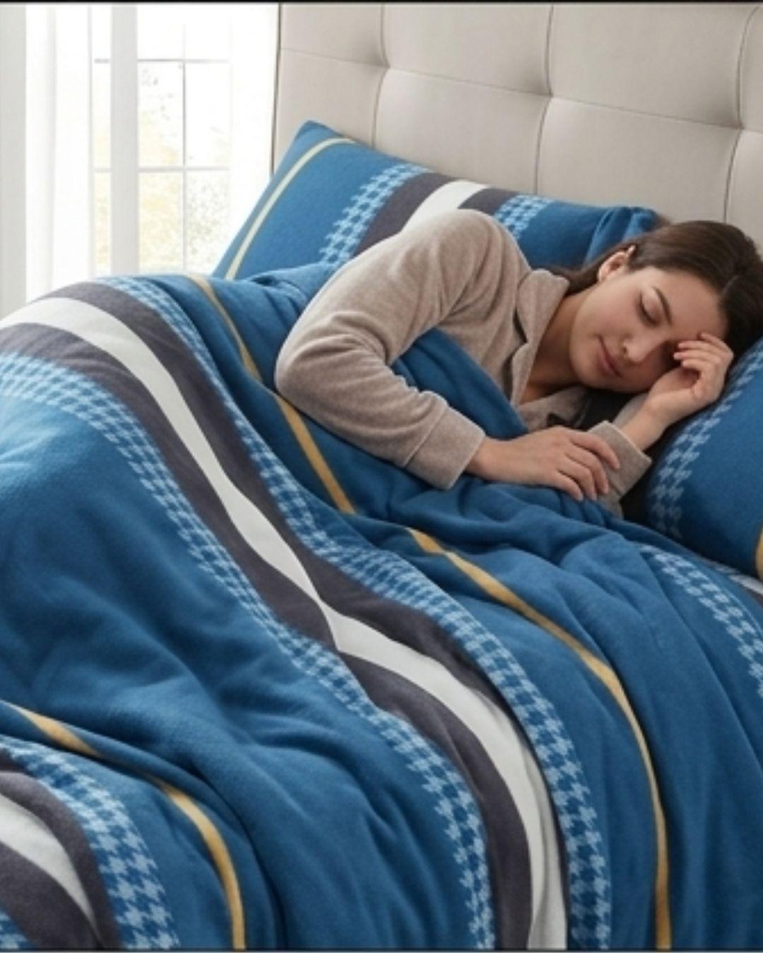 Sábanas de Polar Premium Con Diseño KING- Suavidad Térmica y Confort Superior -FYA MXH-2