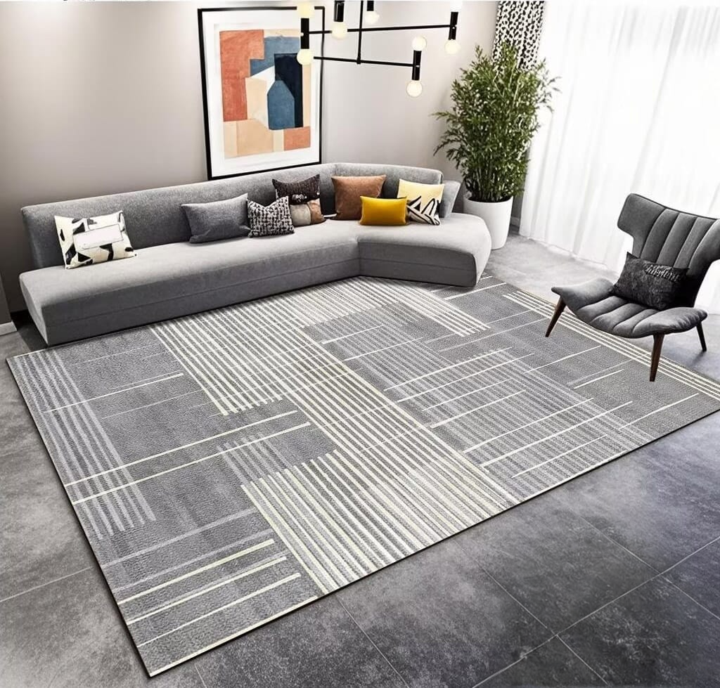 ALFOMBRA 3D MODERNA-GRIS 200X300 -0