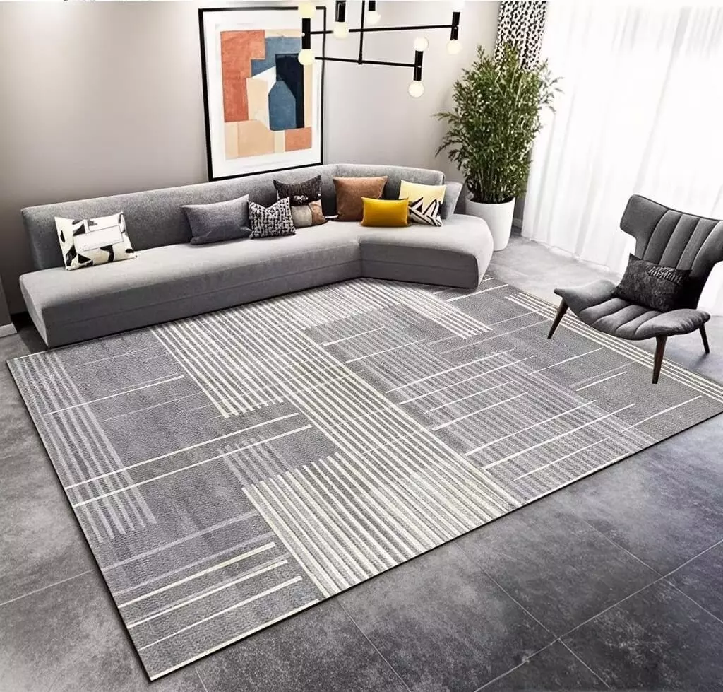 ALFOMBRA 3D MODERNA-GRIS 200X300 -1