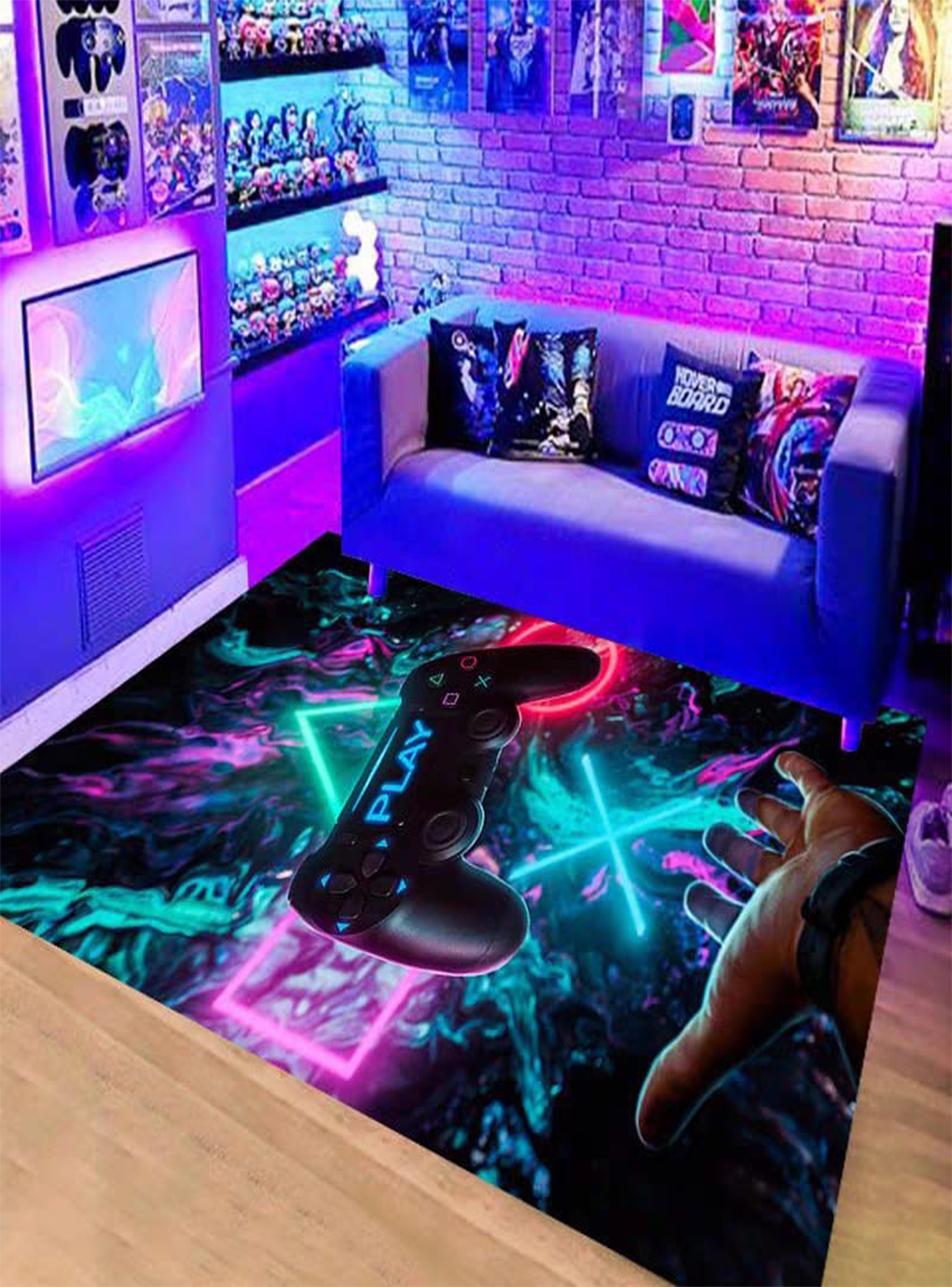 Alfombra juvenil 3D Gamer-1
