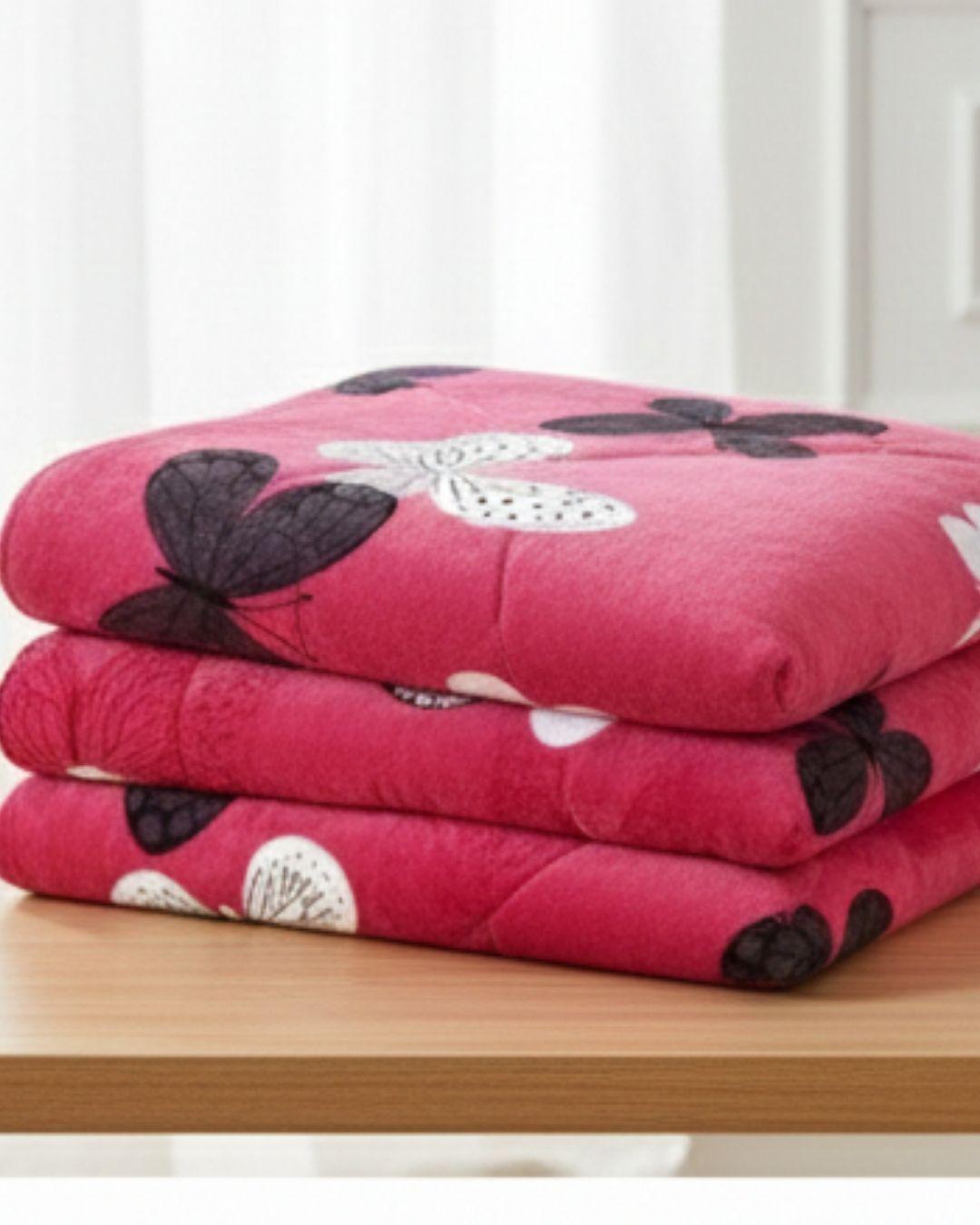 Cobertor Plush Con Chiporro 2 Plazas Extra Suave-Mariposas TF-2