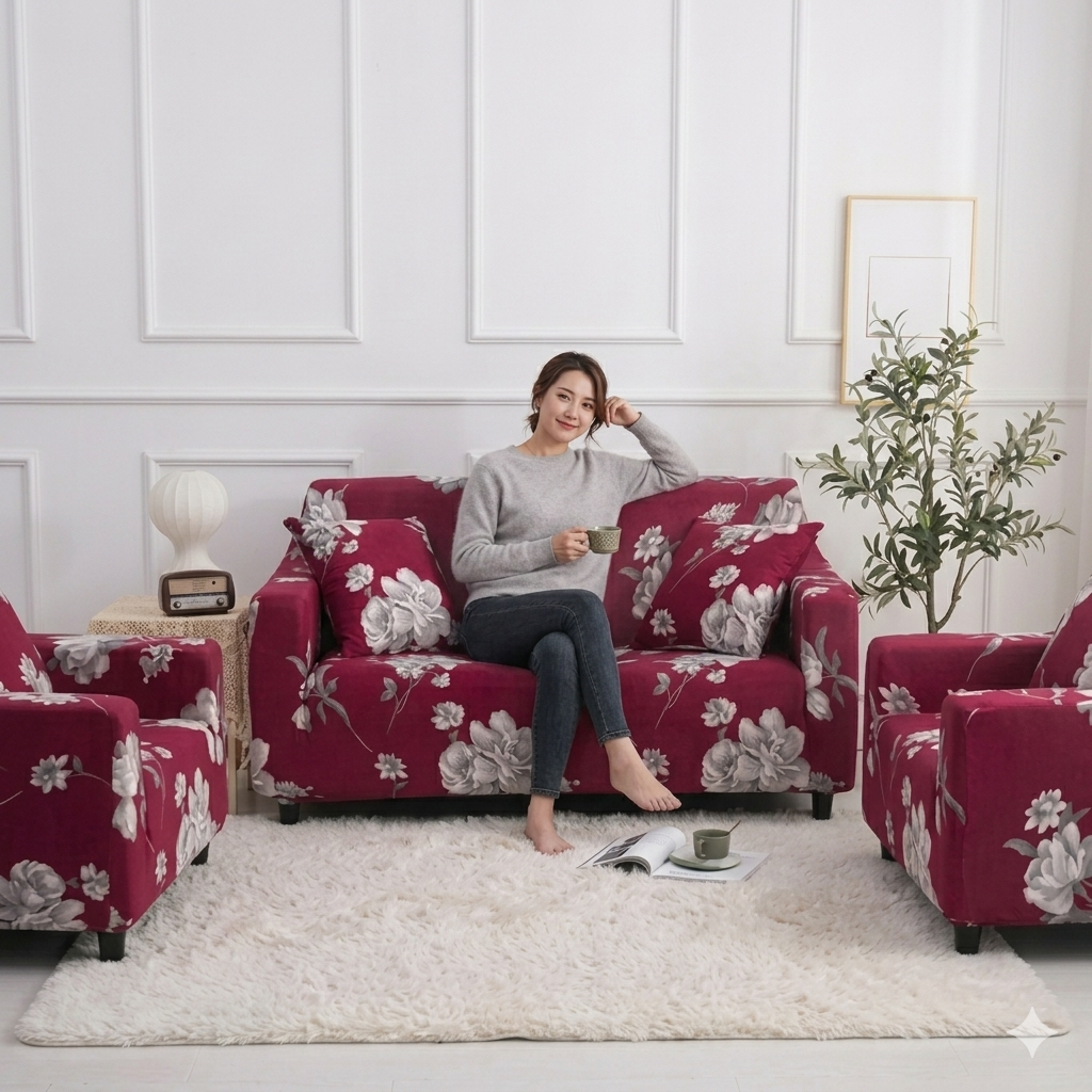Fundas Cubre Sillones 4+1+1 Con Diseño Elásticas RS-1