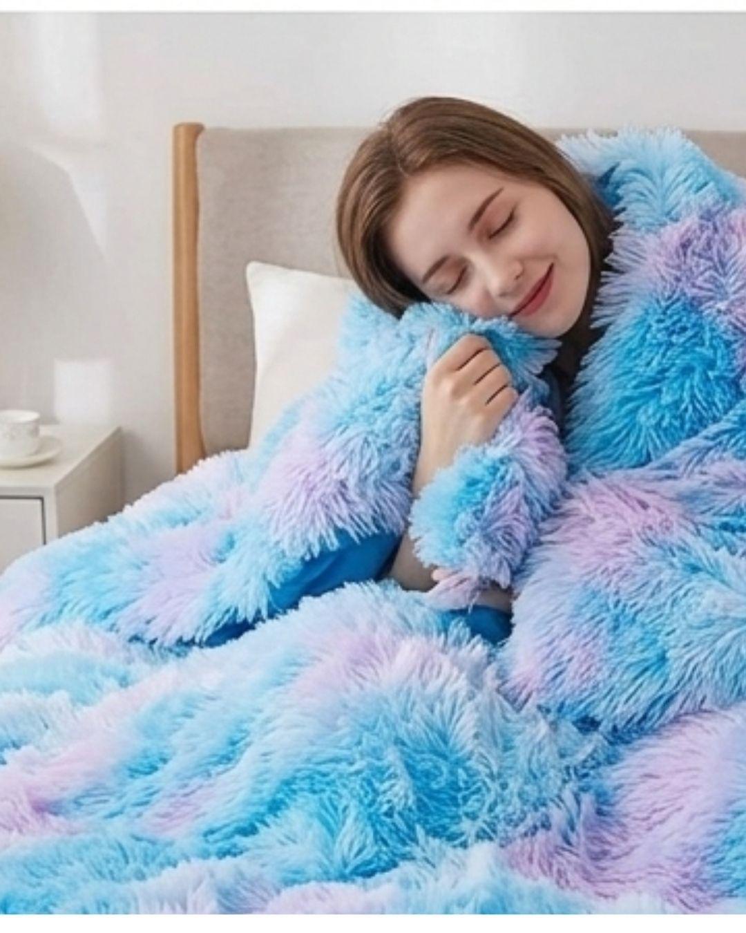 Cobertor de Invierno Peludo Jaspeado con Chiporro 2 Plazas (230x250 cm) – Máximo Abrigo y Confort RS-3