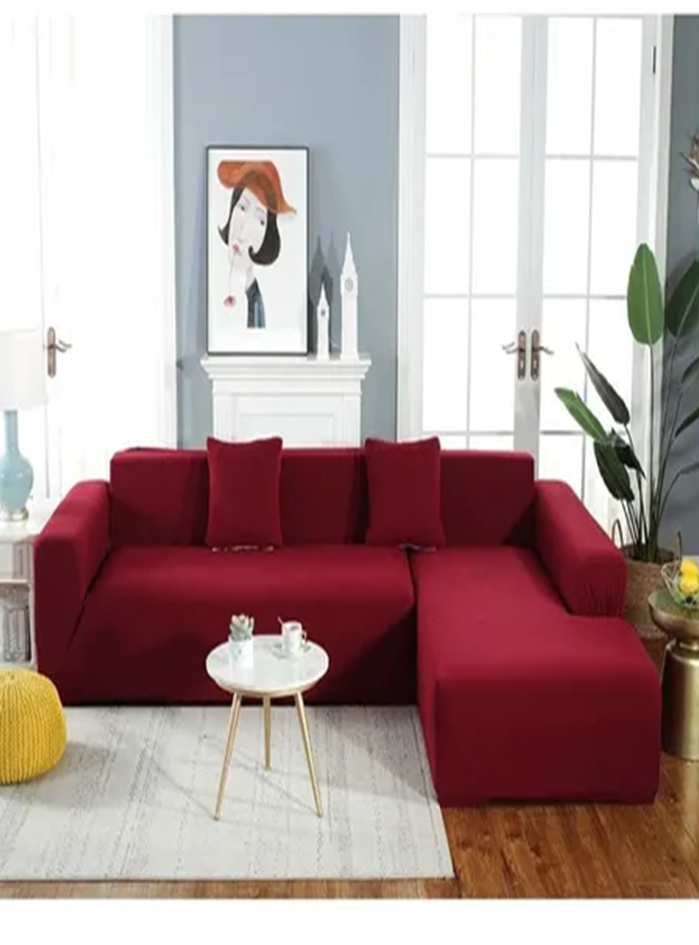 Cubre sillon cuadrille:  Tipo L Burdeo-0