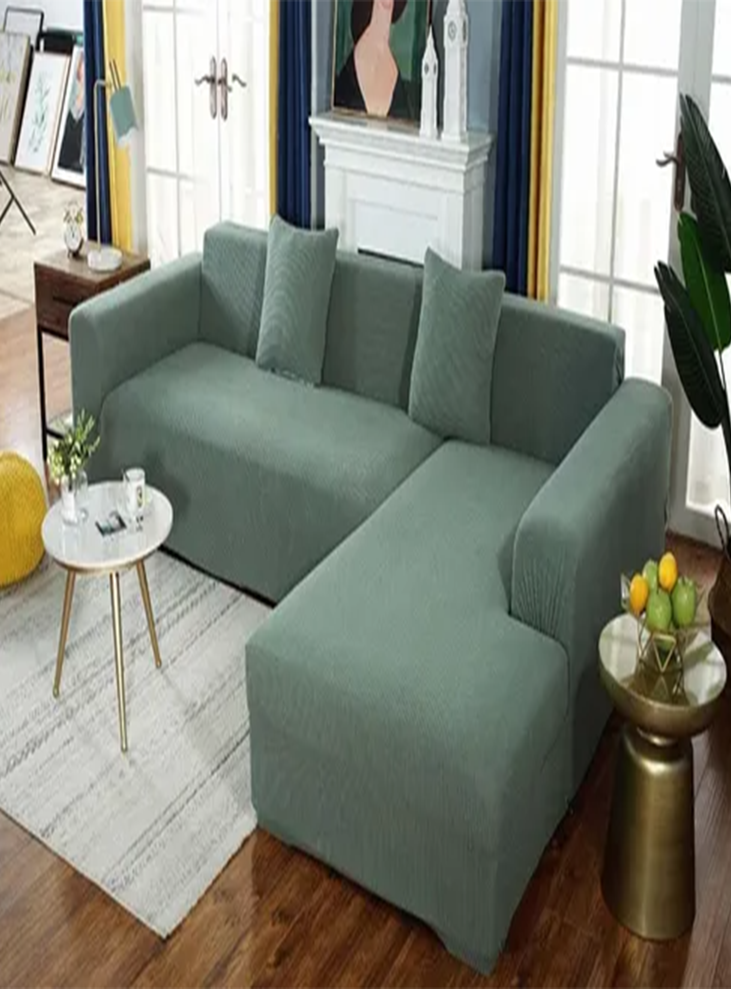 Cubre sillon cuadrille:  Tipo L VERDE-0
