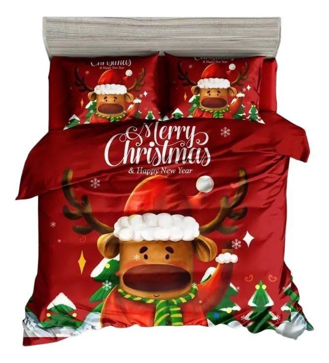 Cubrecama De Verano 2 Plaza Diseños De Navidad Reno De Navidad 250x230cm. Tf-0