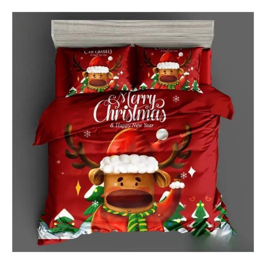 Cubrecama De Verano 2 Plaza Diseños De Navidad Reno De Navidad 250x230cm. Tf-1