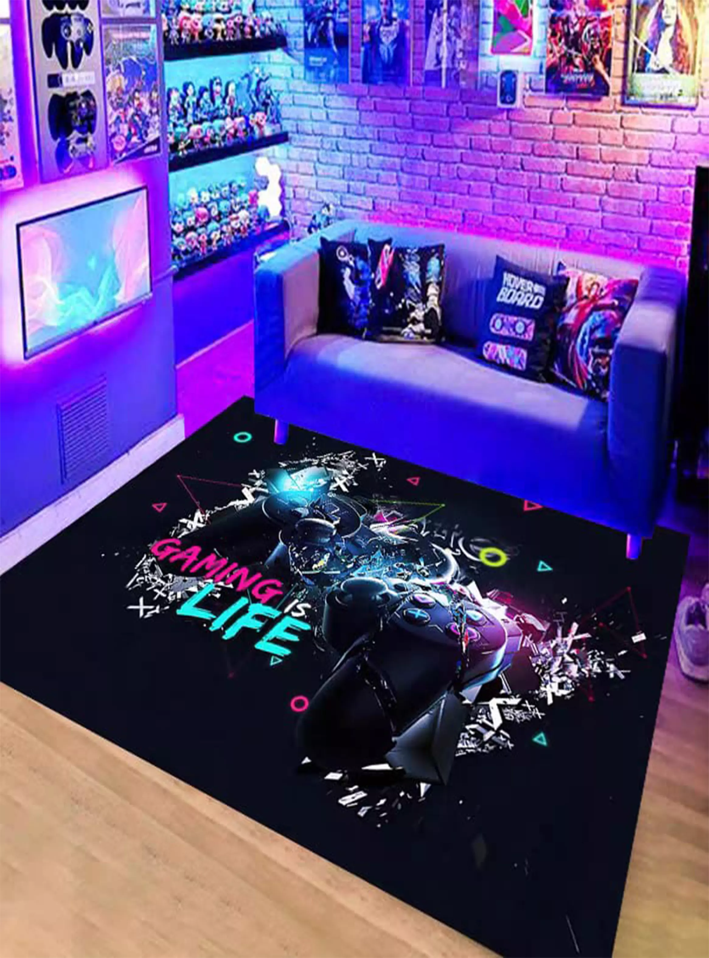Alfombra juvenil 3D Gamer Player one-0