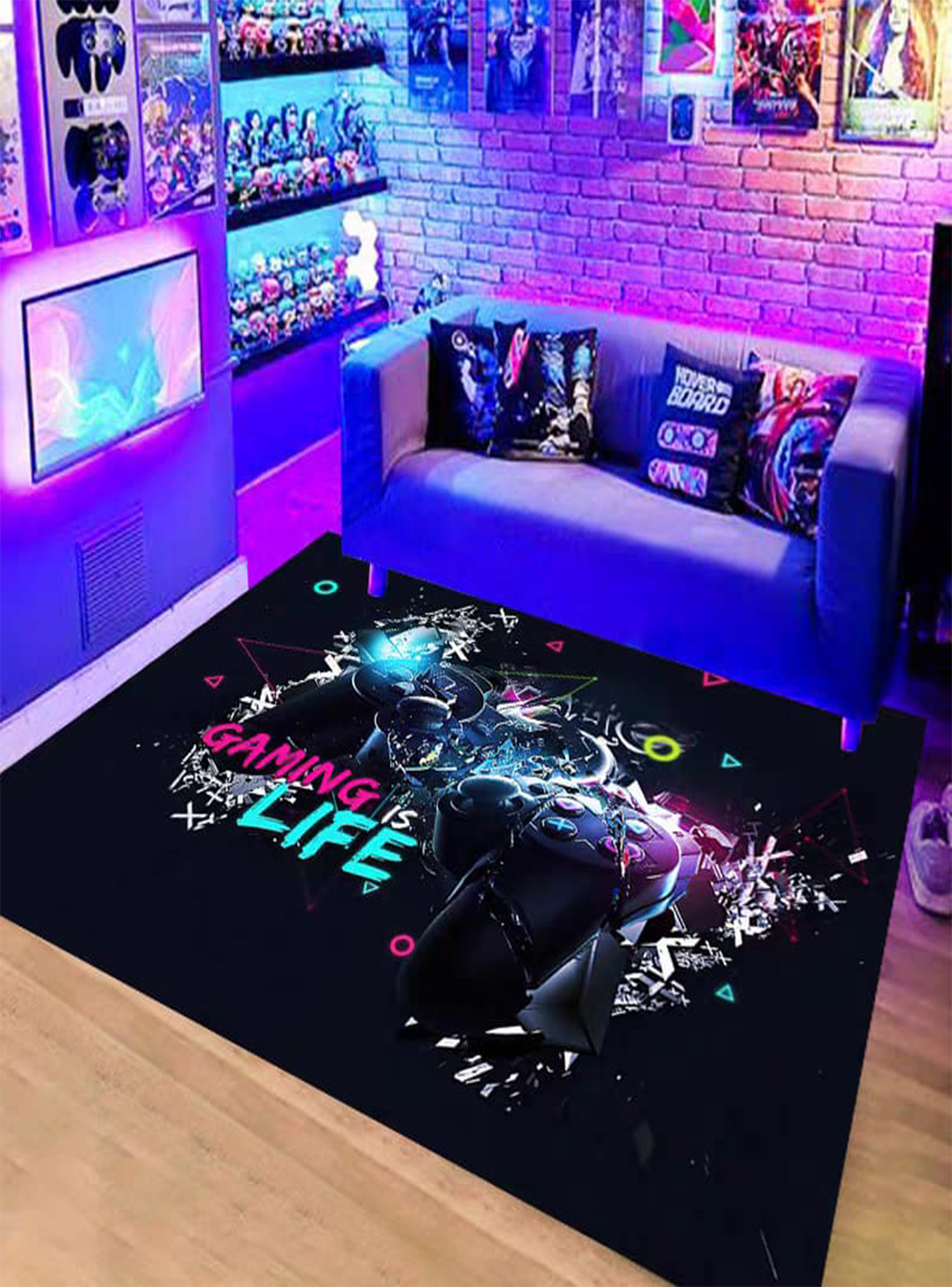 Alfombra juvenil 3D Gamer Player one-1