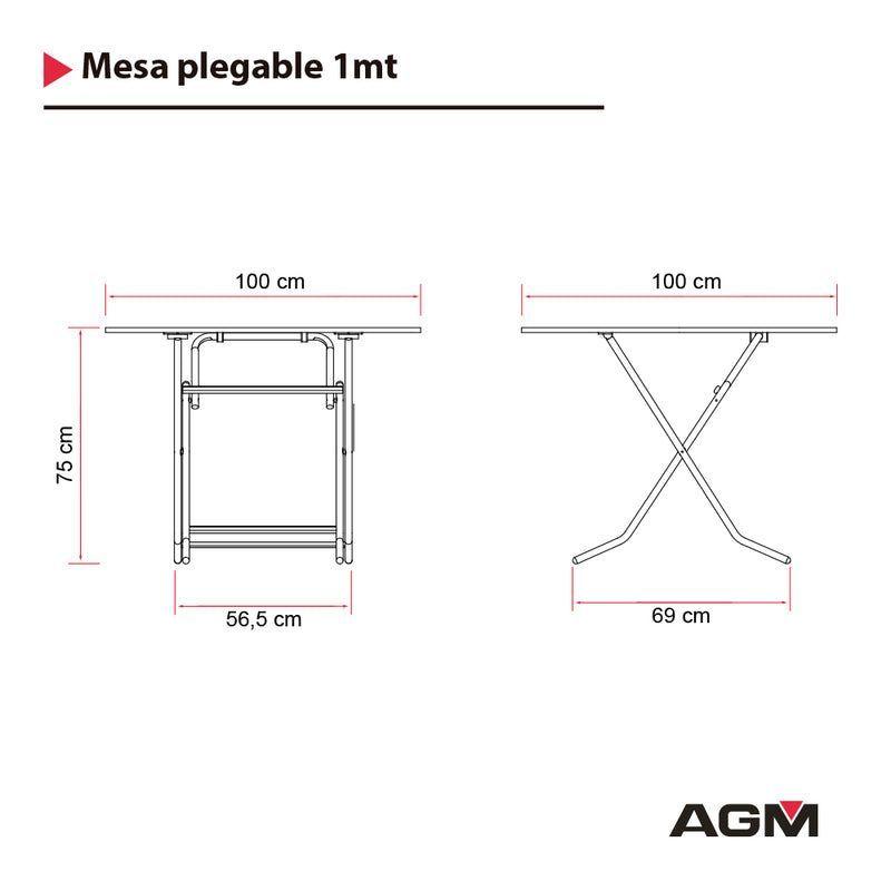 Mesa plegable redonda 1Mt. Blanca comodidad y resistencia-2