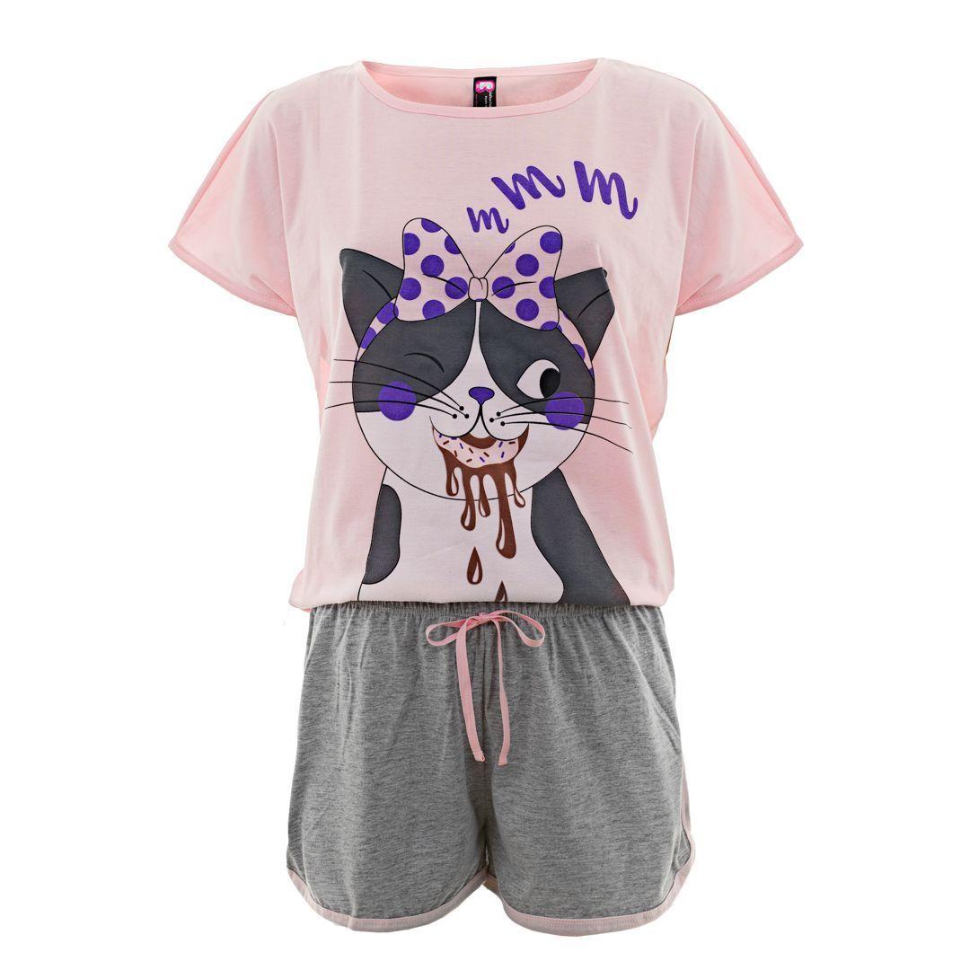 Pijama Colombiana en Polialgodón - Gato dona-0