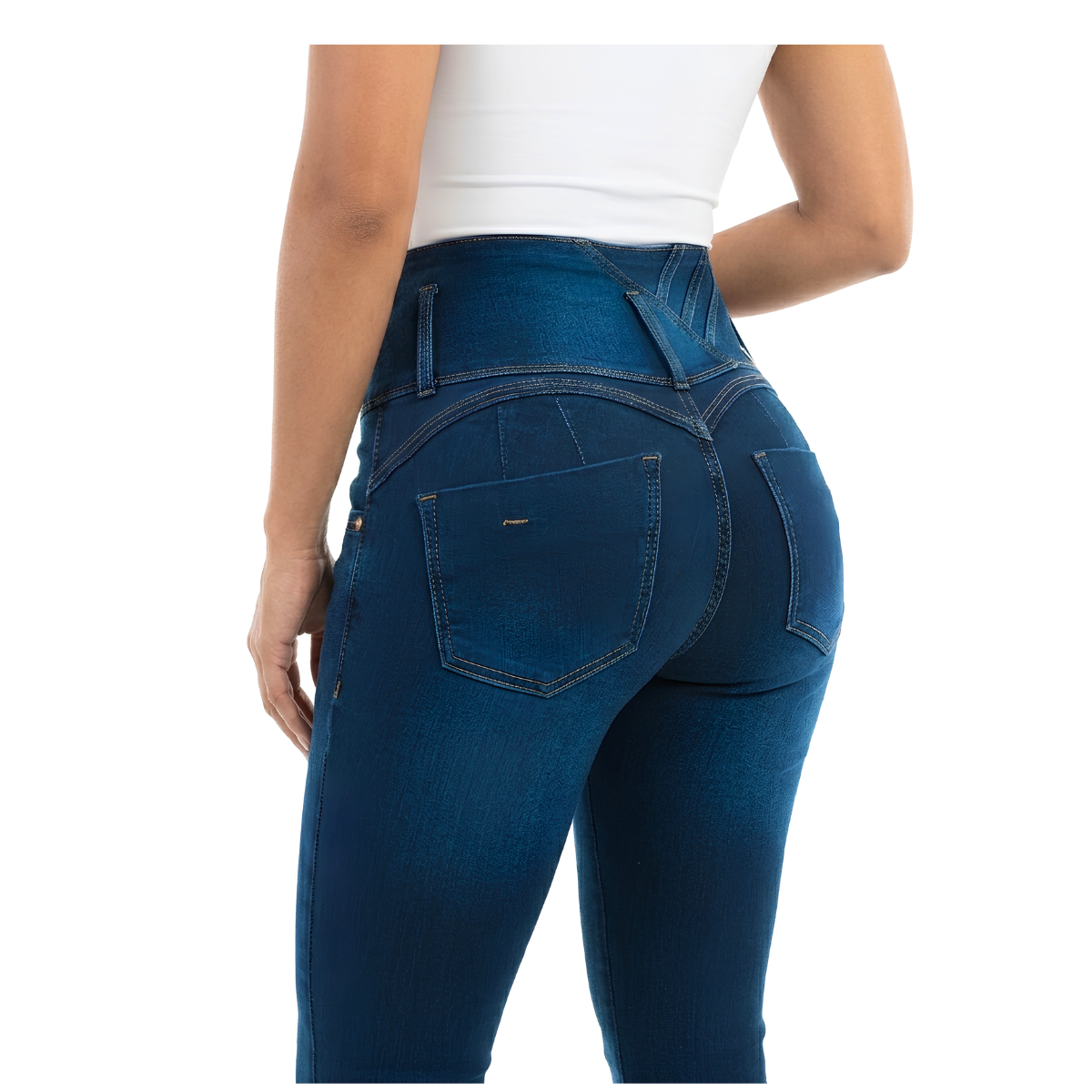 Short Jean Capri Colombiano Levantacola Piel de Durazno 4 Botones-1