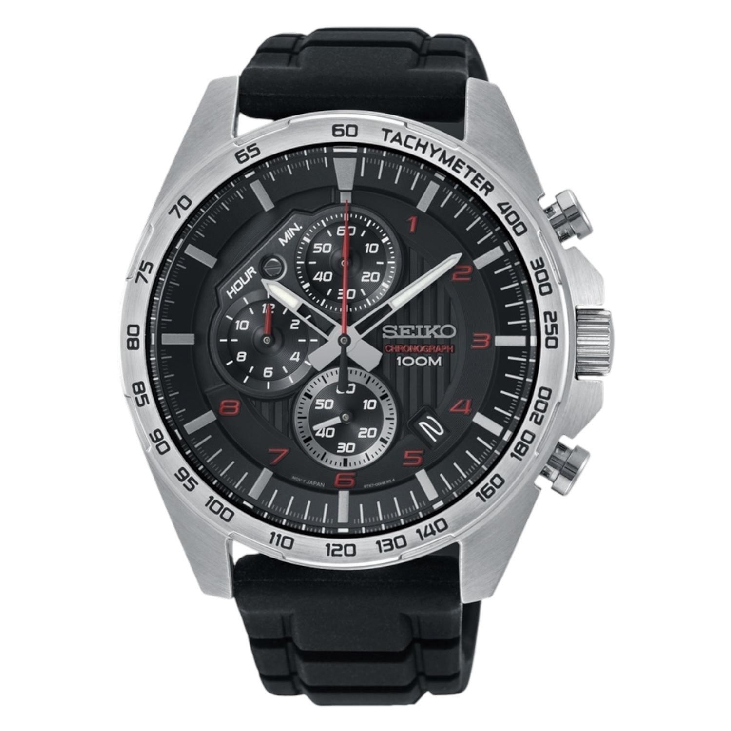 Reloj Seiko Cronografo Esfera Negra Cuarzo Hombre Ssb325p1-1