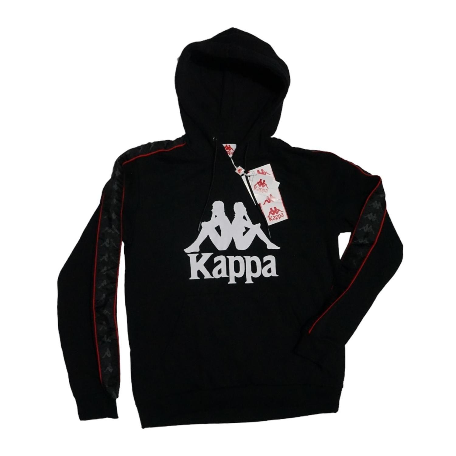 POLERON KAPPA HOMBRE NEGRO CON GORRO-0