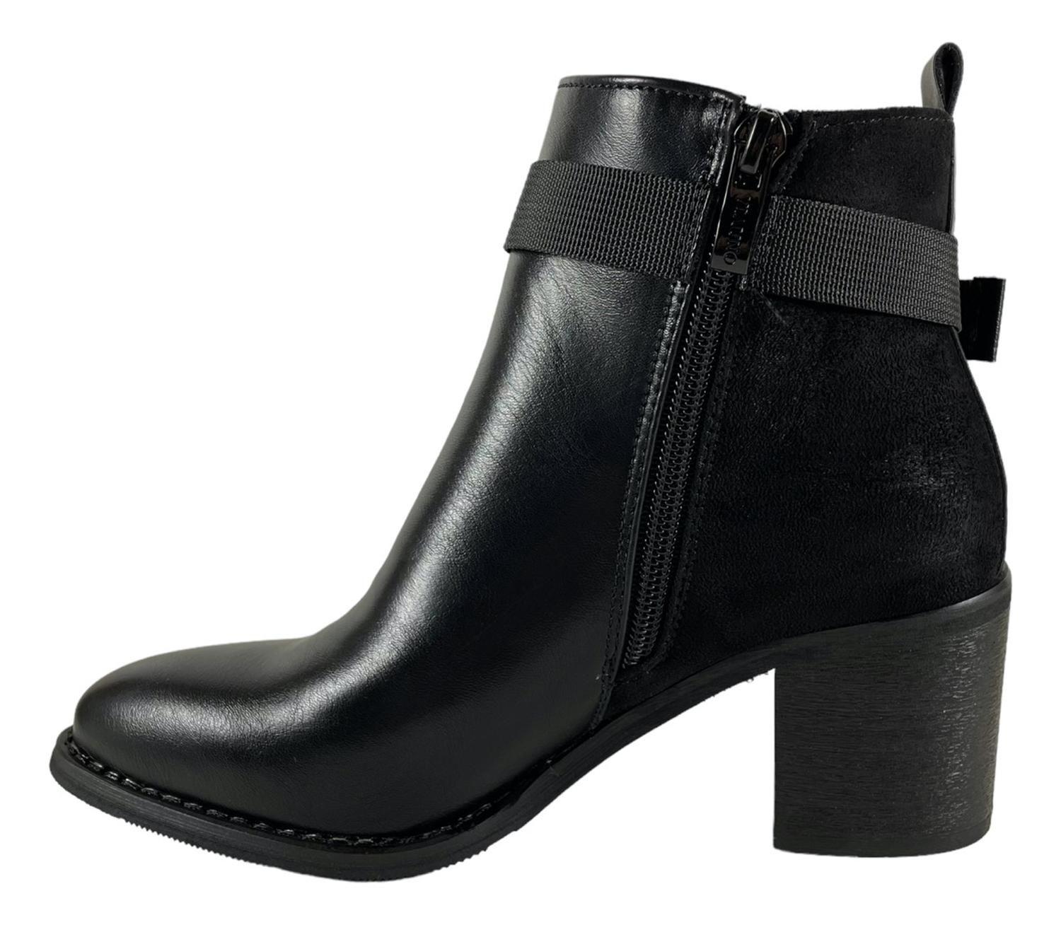 Botin Mujer Via Uno Negro 12083413-4