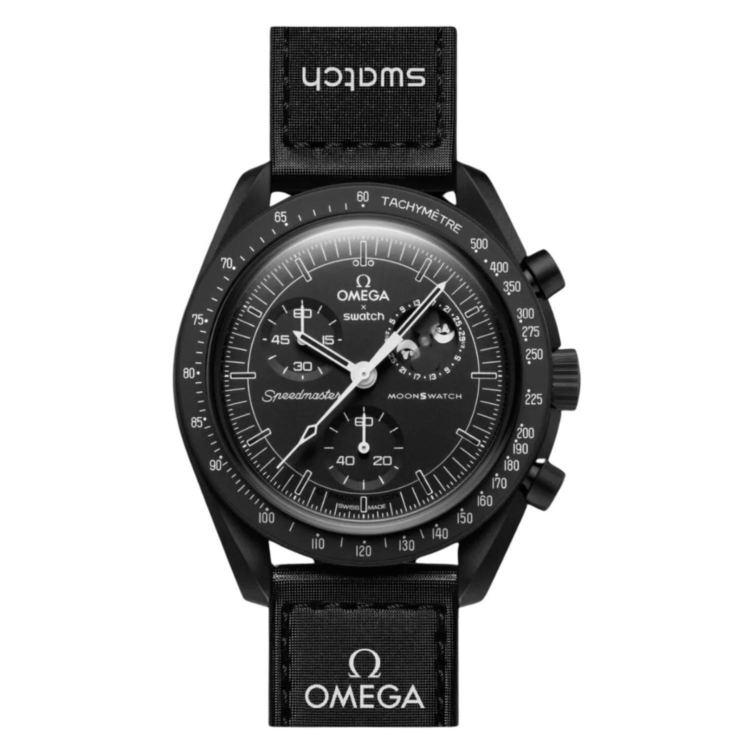 Reloj Swatch Moonswatch Moonphase Snoopy Negro-1