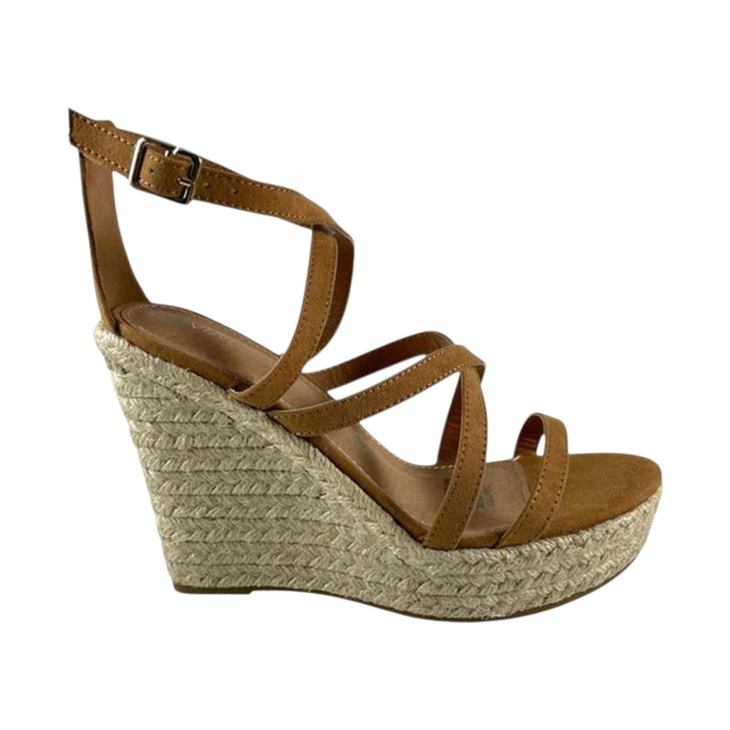 Sandalia Plataforma Slip On Via Uno Mujer Marron-0