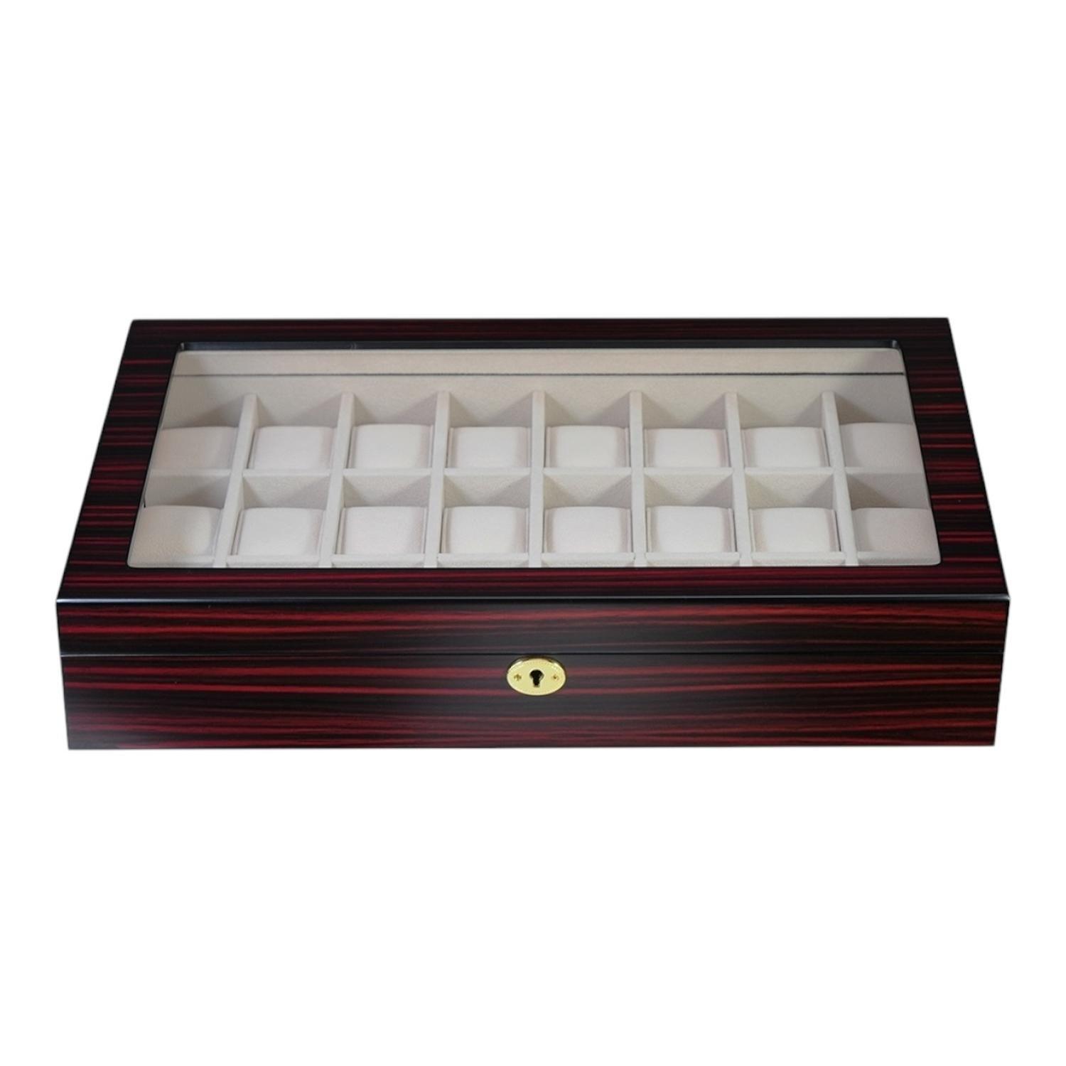 Caja 24 Relojes Madera Interior Terciopelo-4