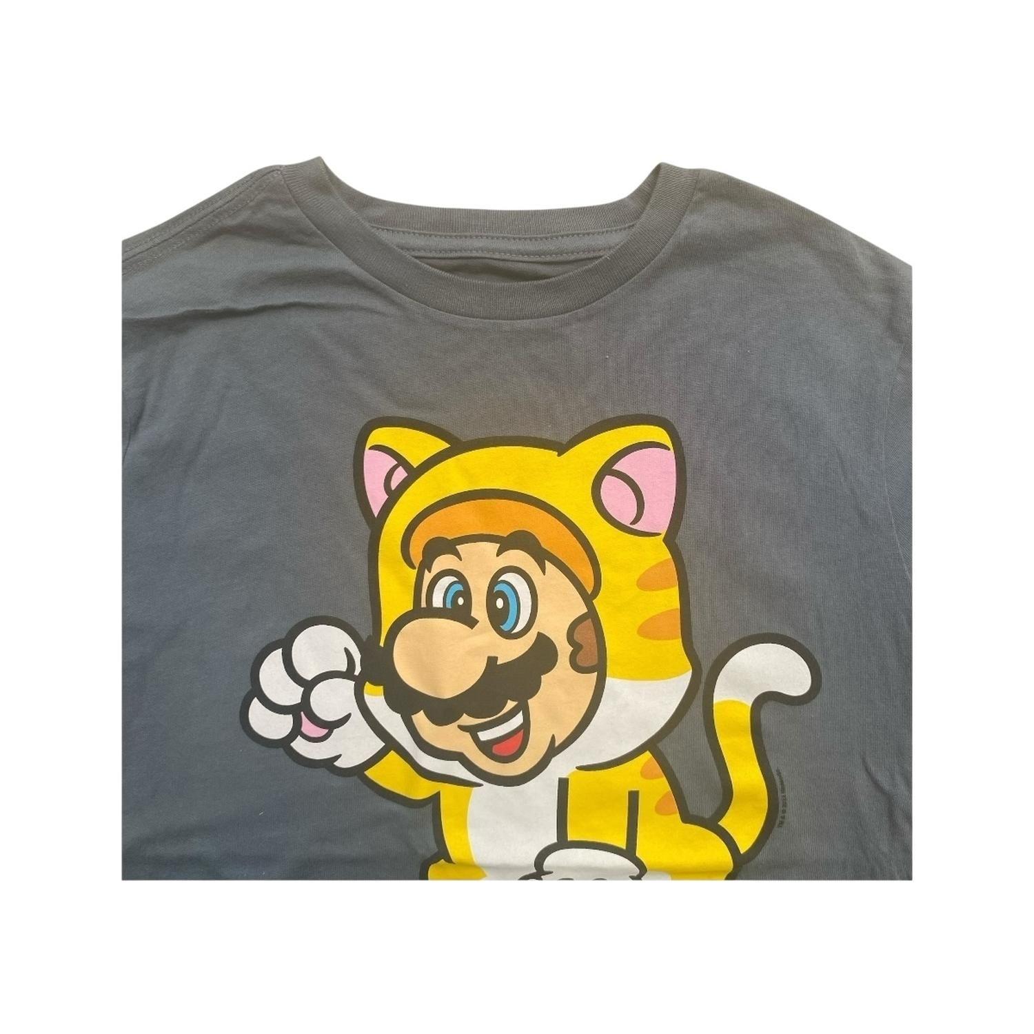 Polera Mario Bros Traje de Gato Gris Niño-2