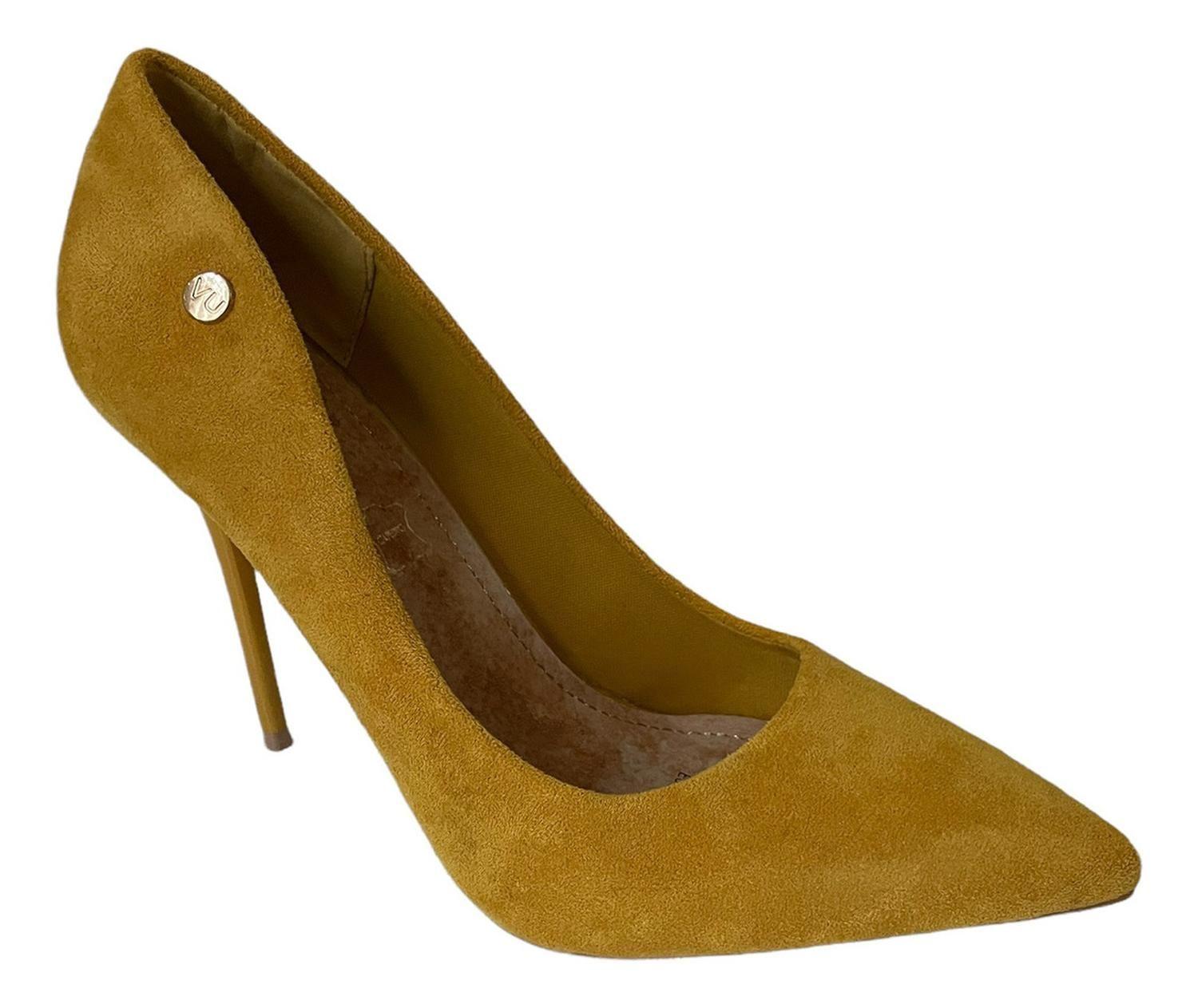 Zapato Con Taco Mostaza Via Uno 12090508-0