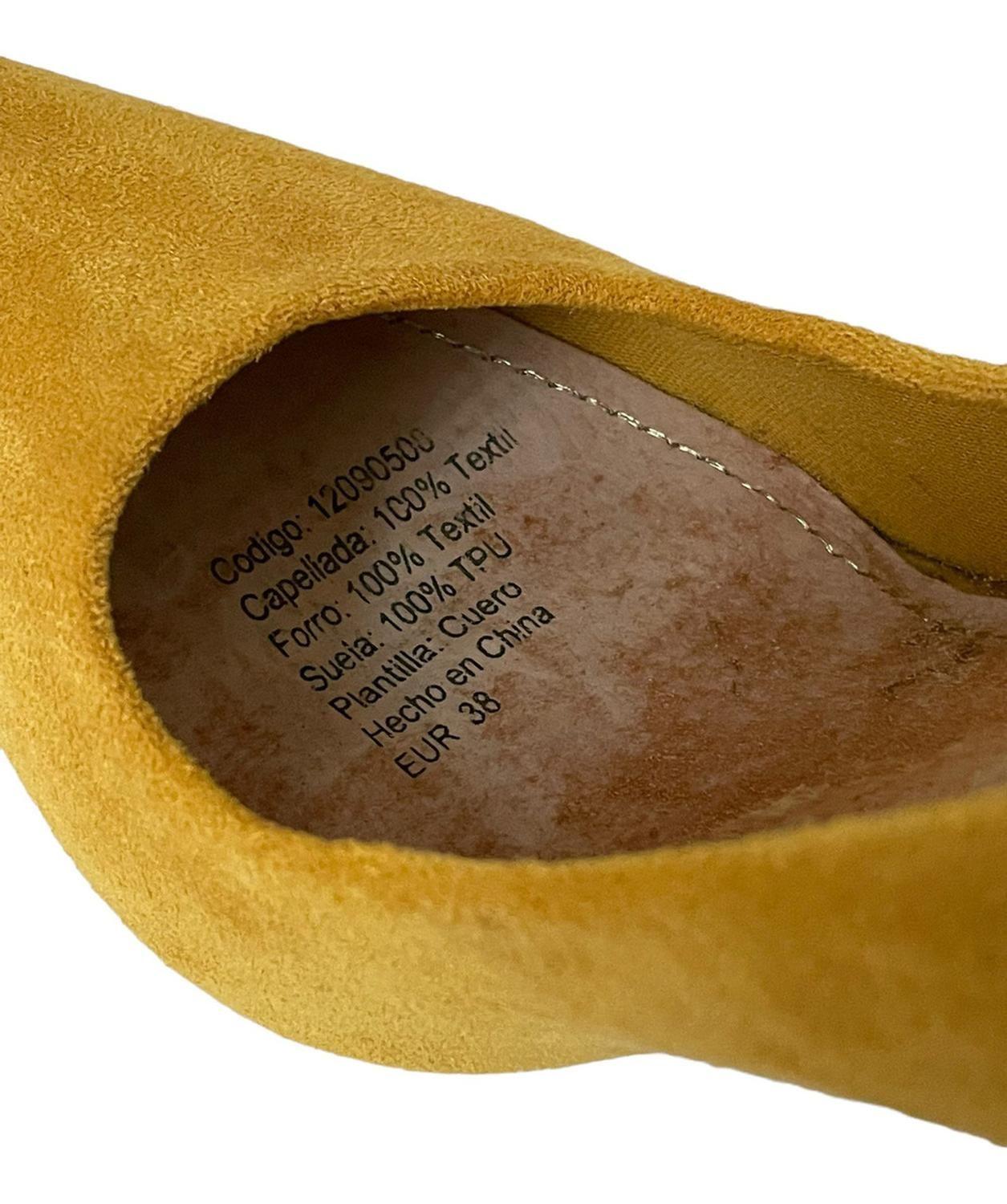 Zapato Con Taco Mostaza Via Uno 12090508-2
