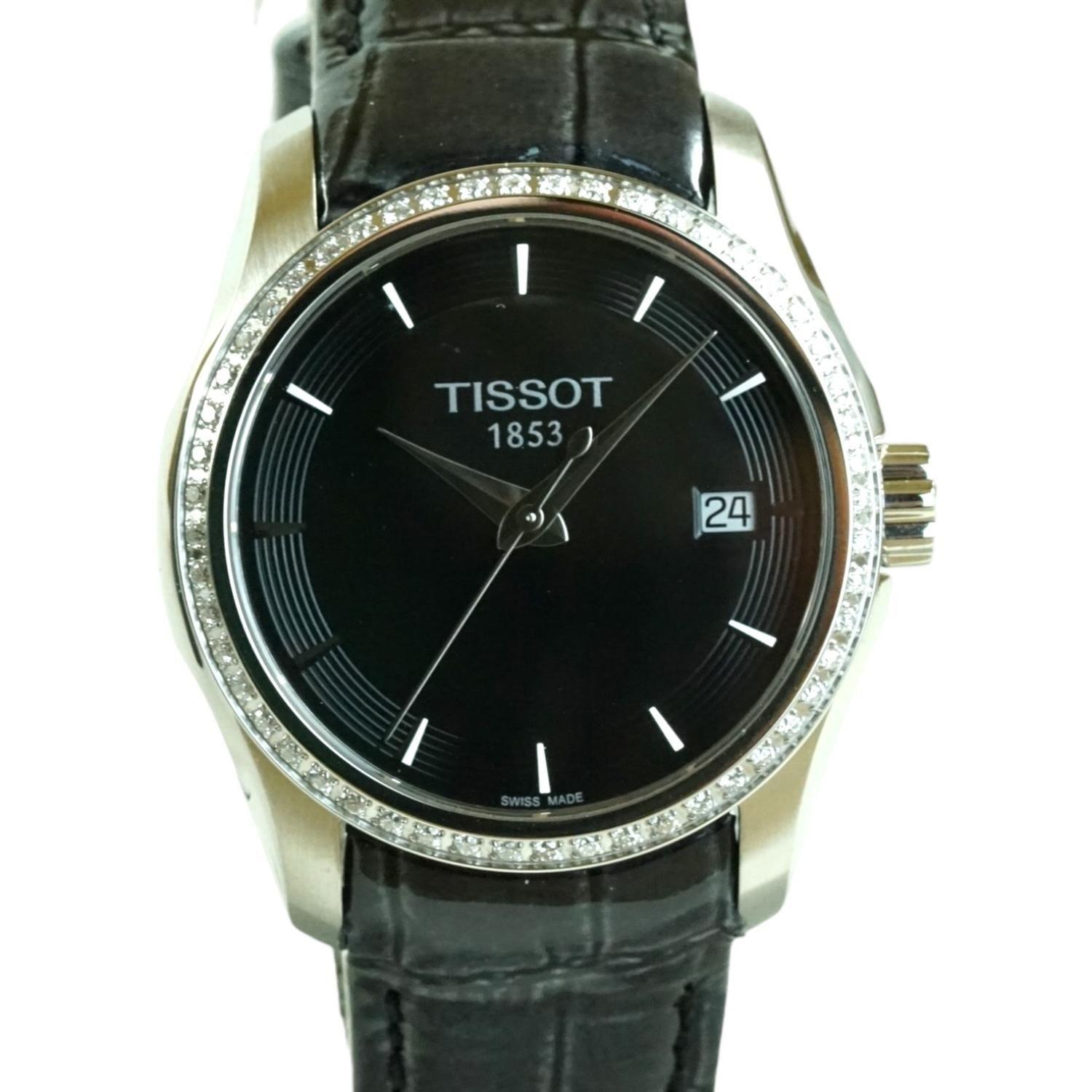 Reloj Tissot Couturier Cuarzo Esfera Negra Diamantes-3