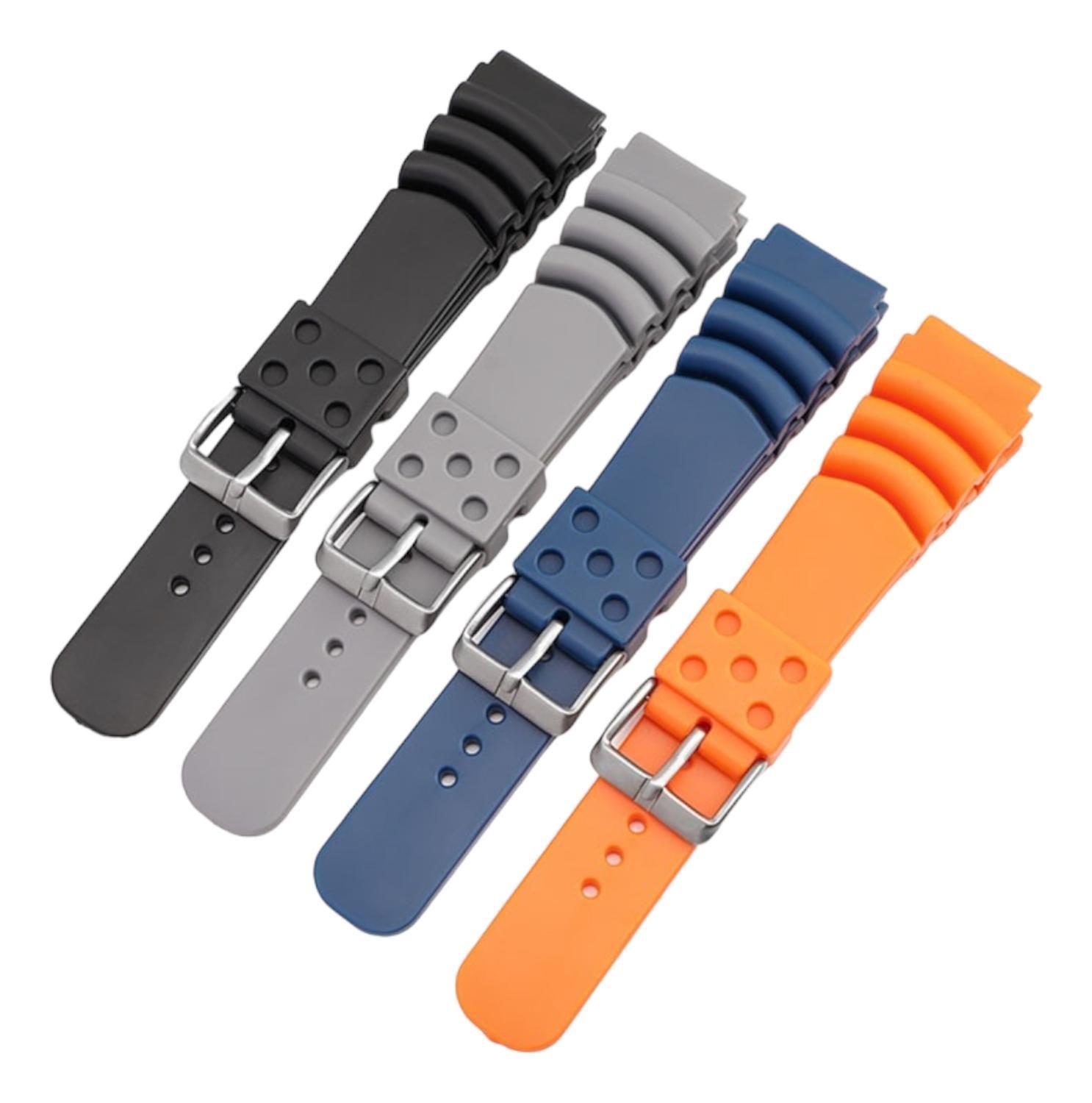 Correa Reloj Caucho Tipo Diver Variedad Colores 20mm 22mm-2