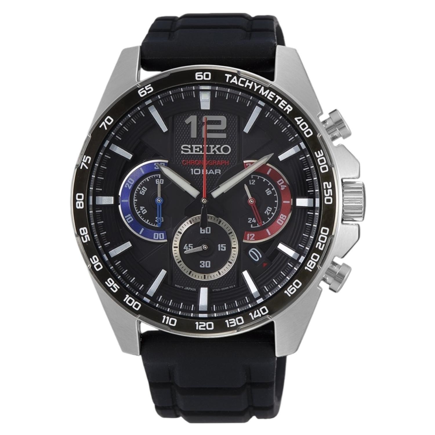 Reloj Seiko Cronografo Esfera Negra Cuarzo Hombre Ssb347-1