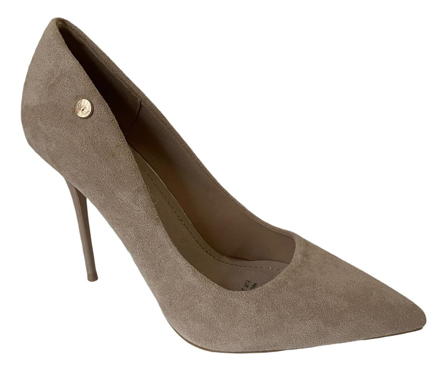Zapato Con Taco Beige Via Uno 12090508-0