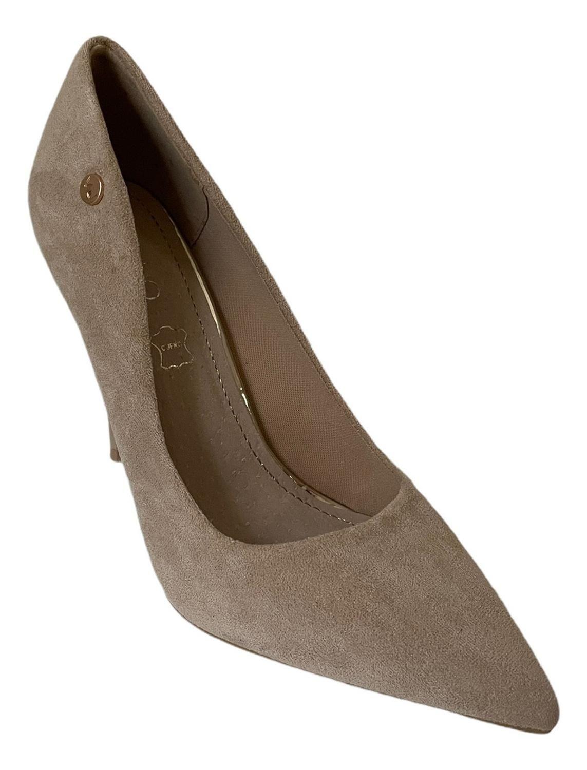 Zapato Con Taco Beige Via Uno 12090508-1