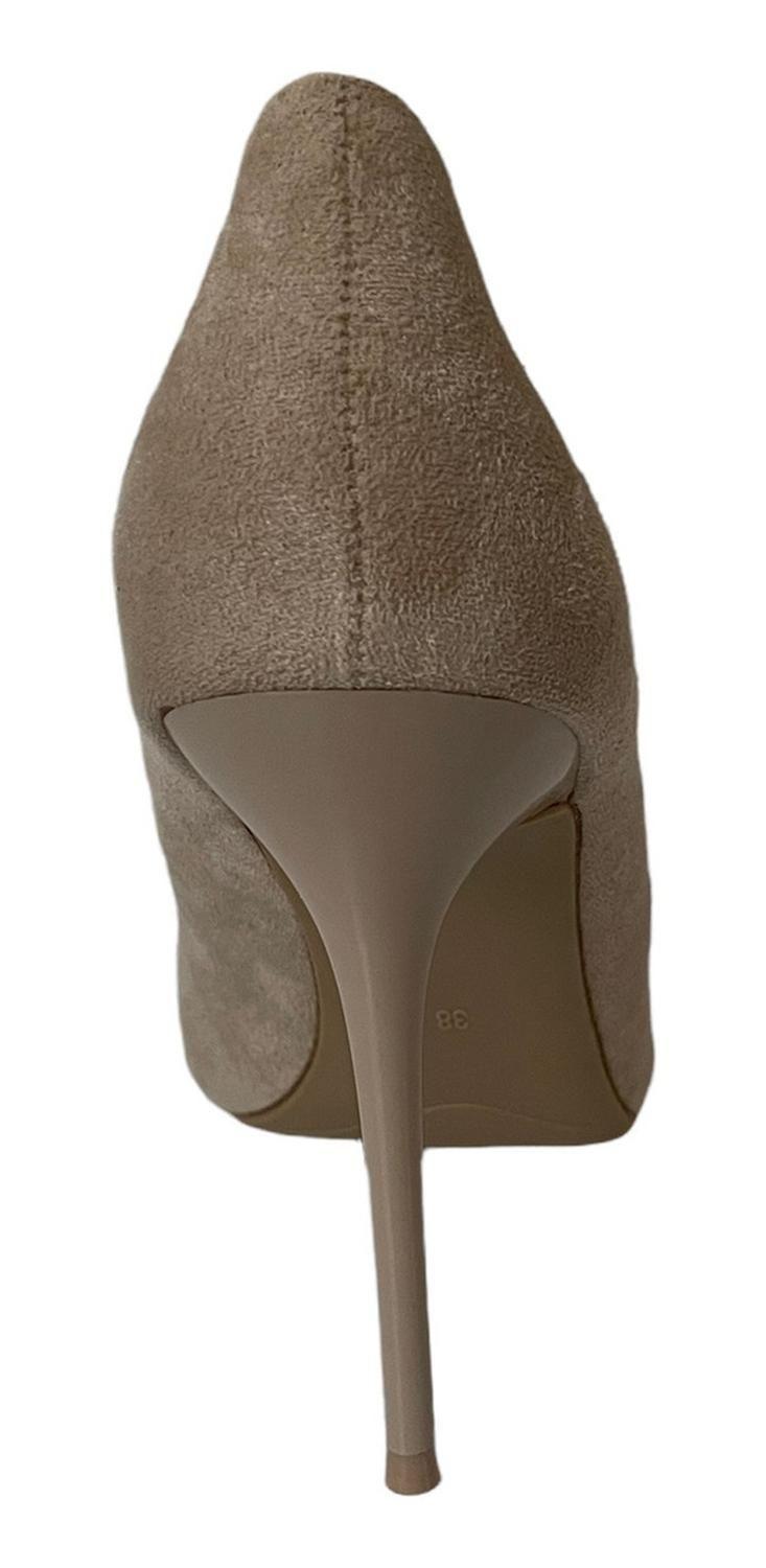Zapato Con Taco Beige Via Uno 12090508-3
