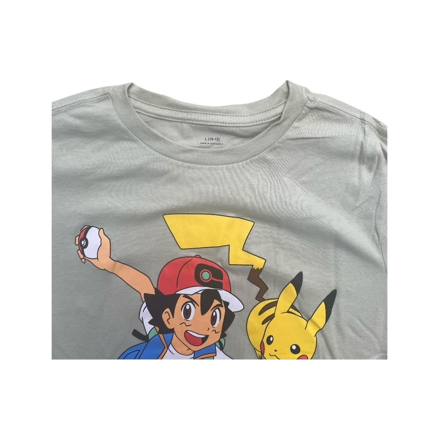 Polera Pokemon Ash y Pikachu Niño-2