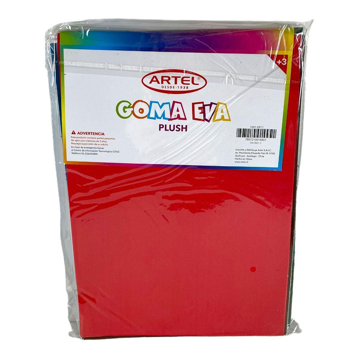 Pack 6 Set Goma Eva Plush 6 Colores - Artel (36 Un-3