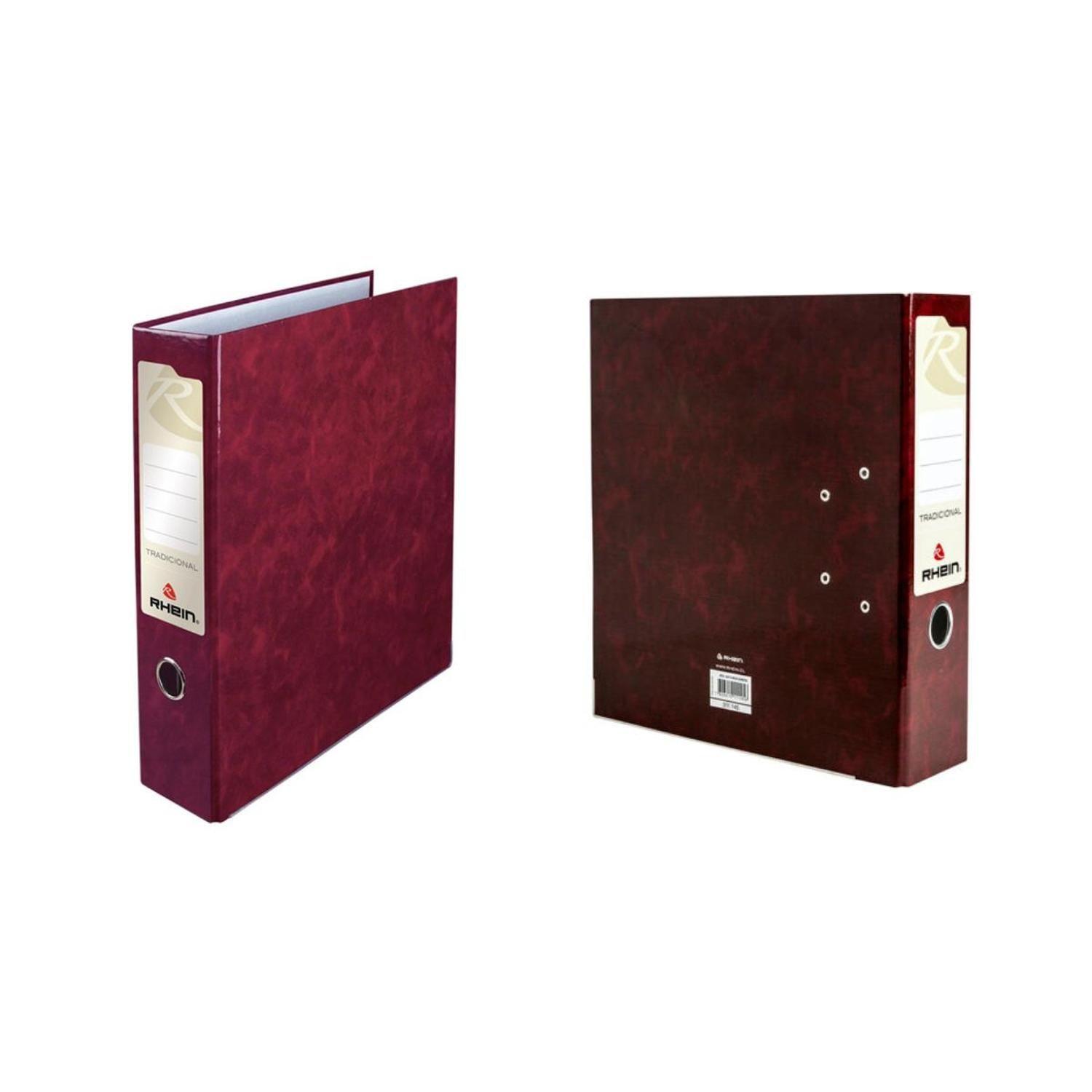 Pack Archivadores Rhein Tamaño Oficio Burdeo 20 Unidades-2