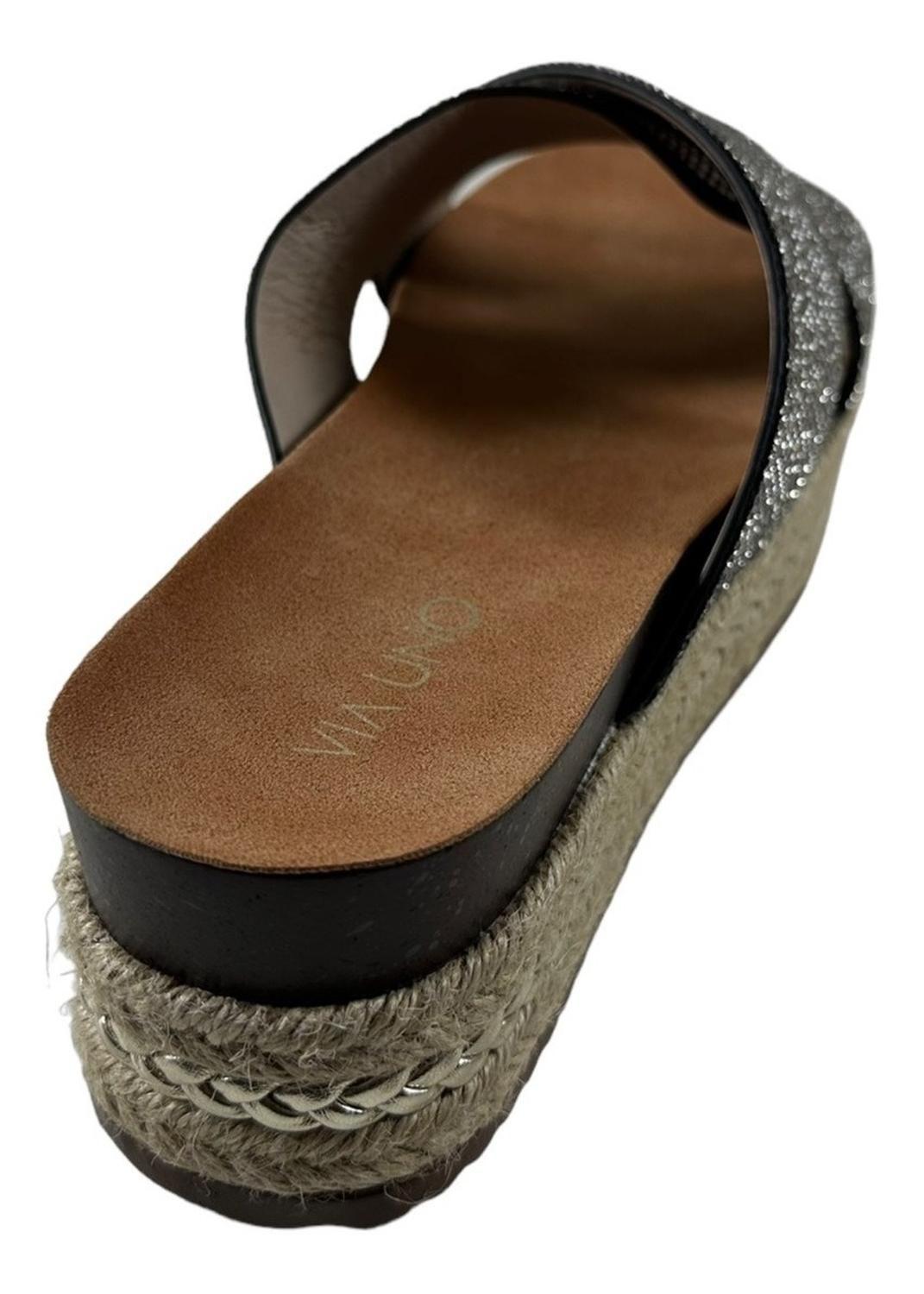 Zuecos Via Uno Plateado Negro 21986962-3