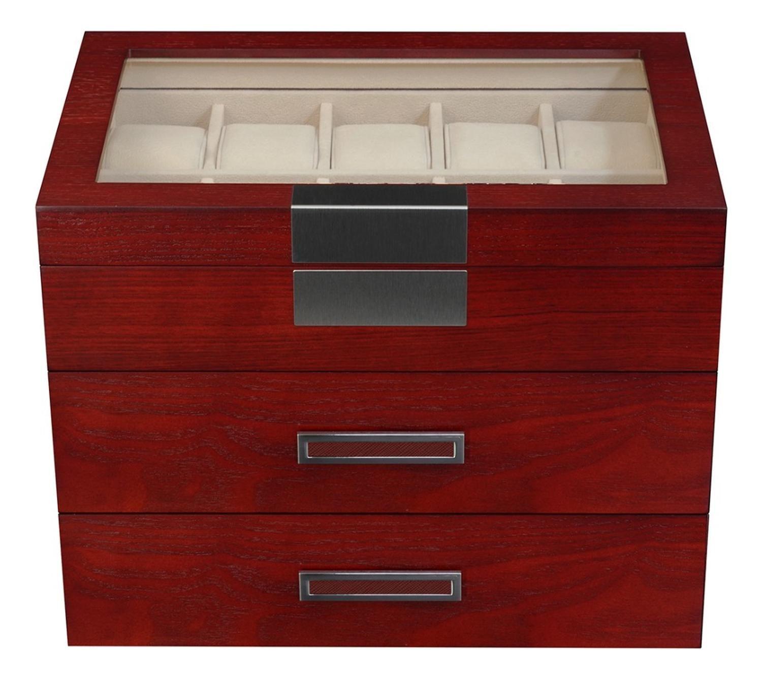 Caja 30 Relojes Madera Chapa De Roble Interior Terciopelo-2