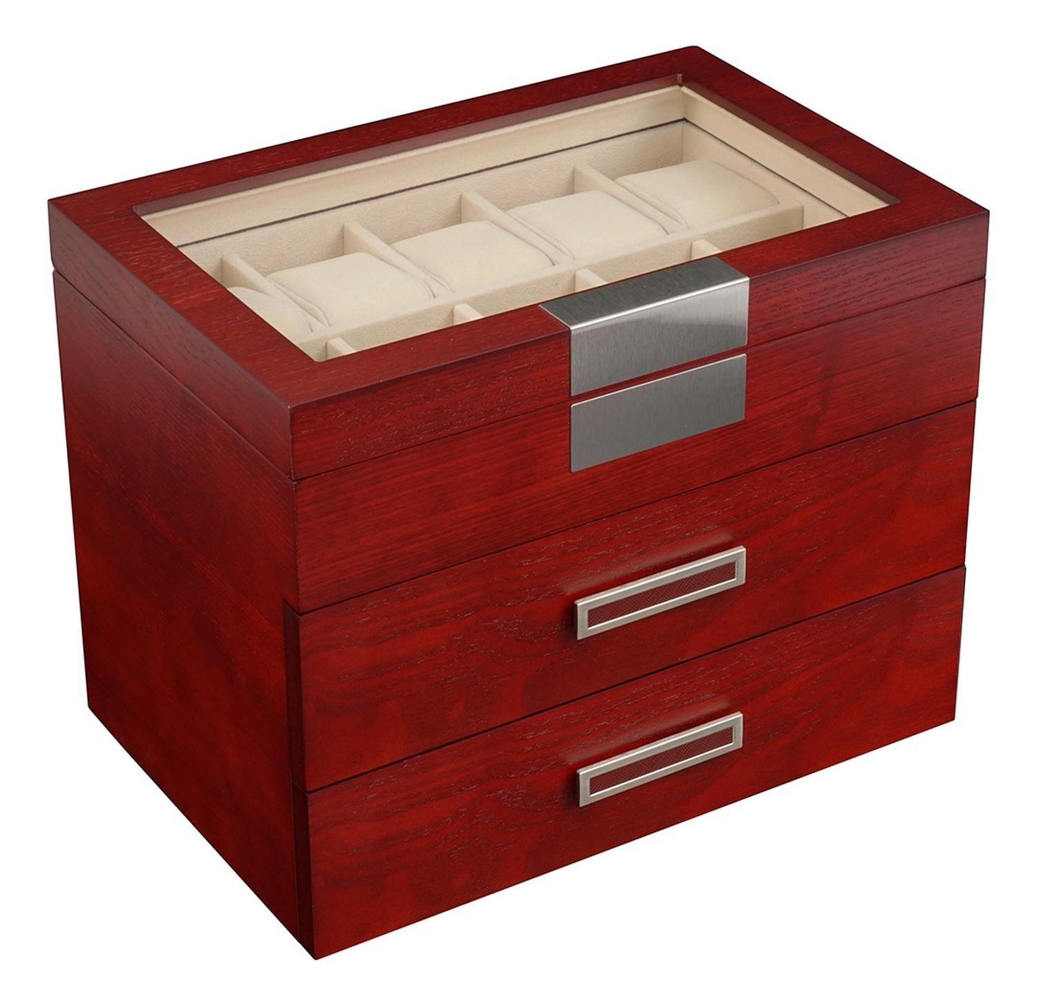 Caja 30 Relojes Madera Chapa De Roble Interior Terciopelo-3