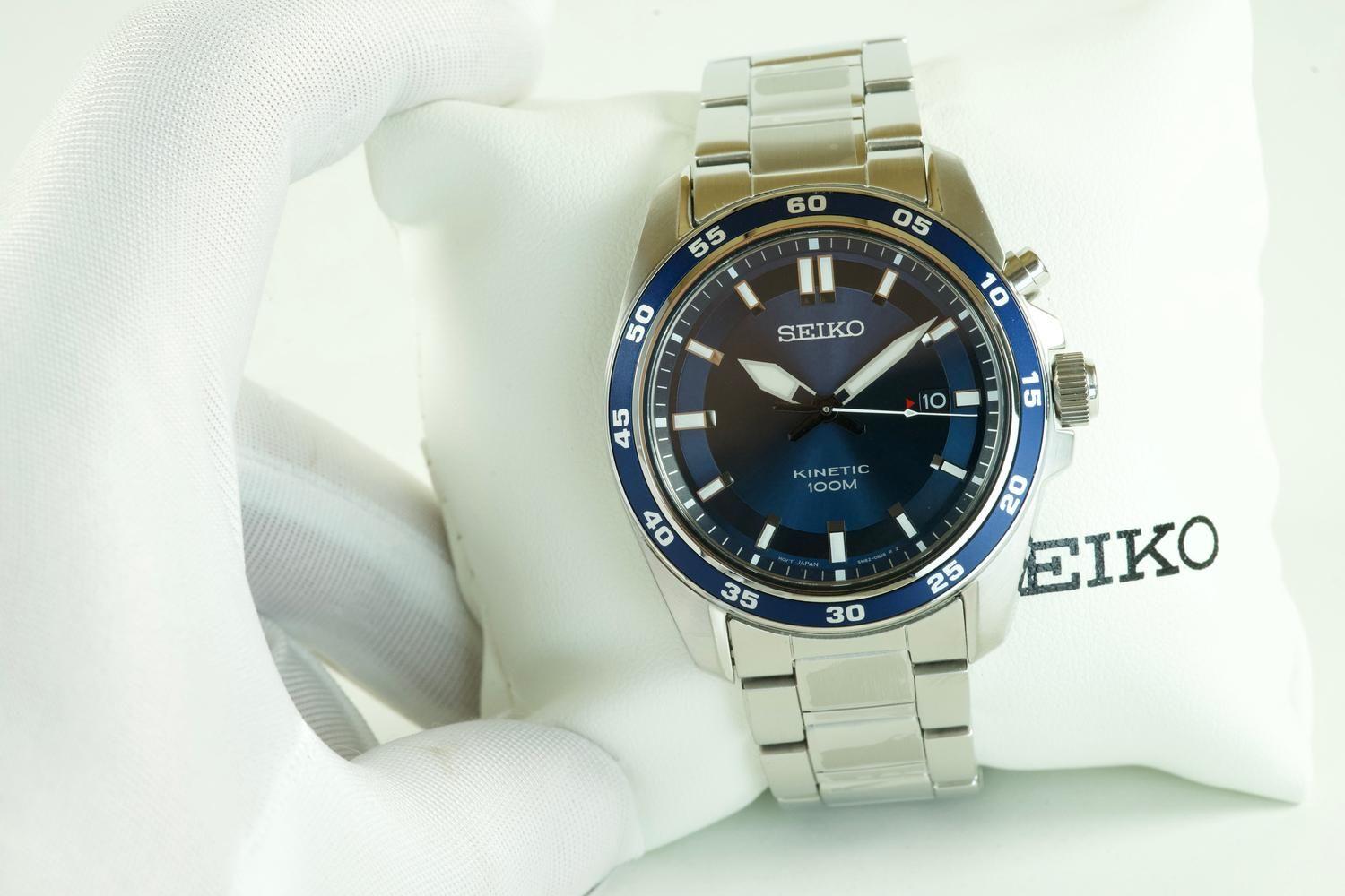 Reloj Seiko Kinetic Esfera Azul Ska783-3