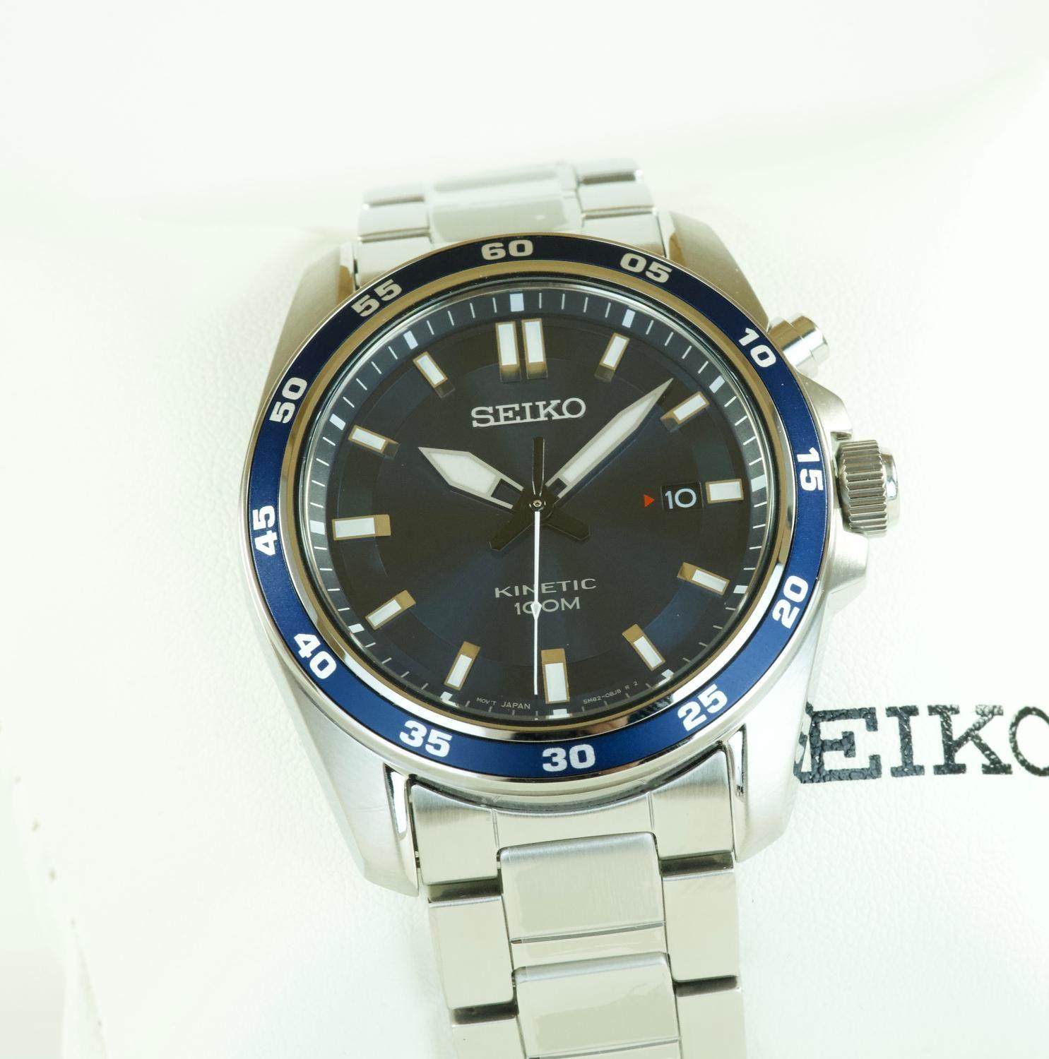Reloj Seiko Kinetic Esfera Azul Ska783-4