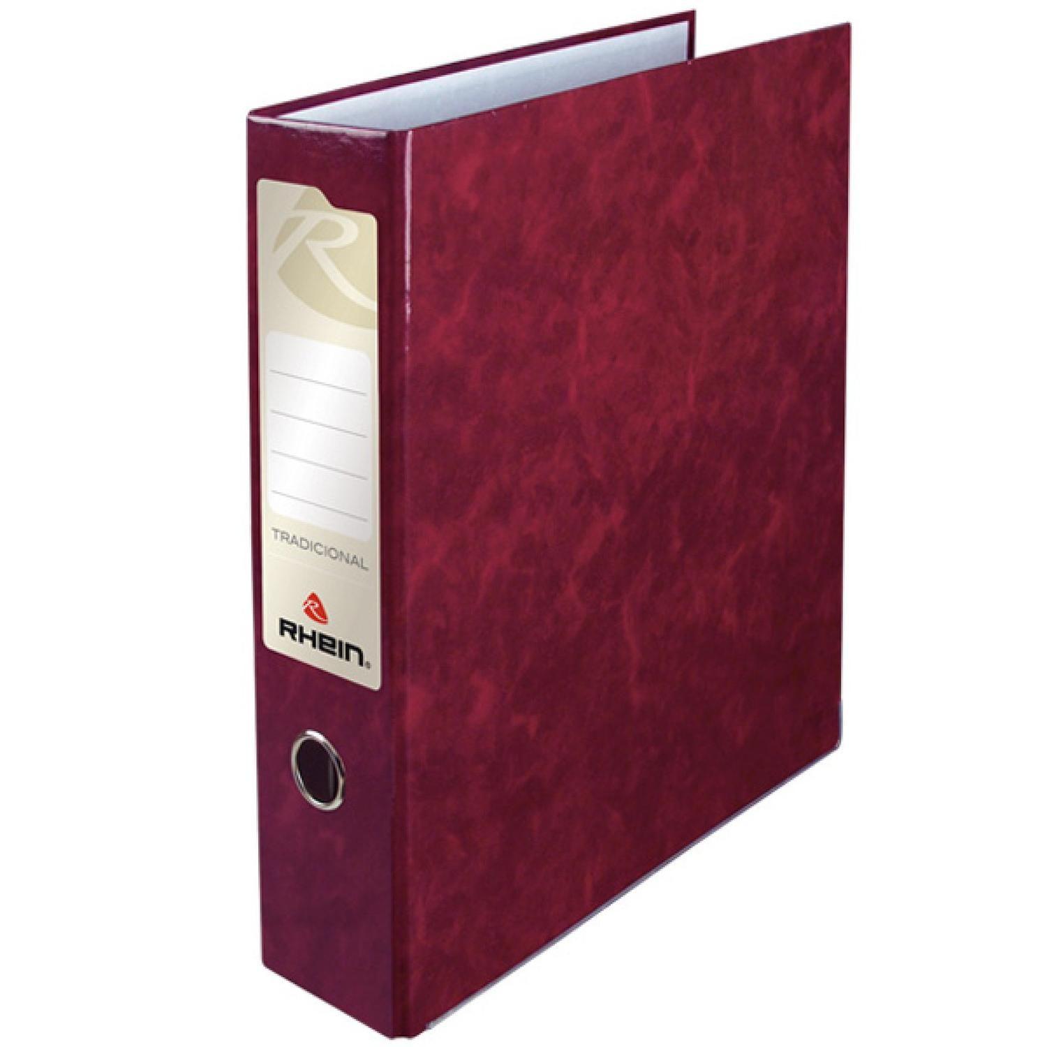 Pack Archivadores Rhein Tamaño Oficio Burdeo 5 Unidades-0