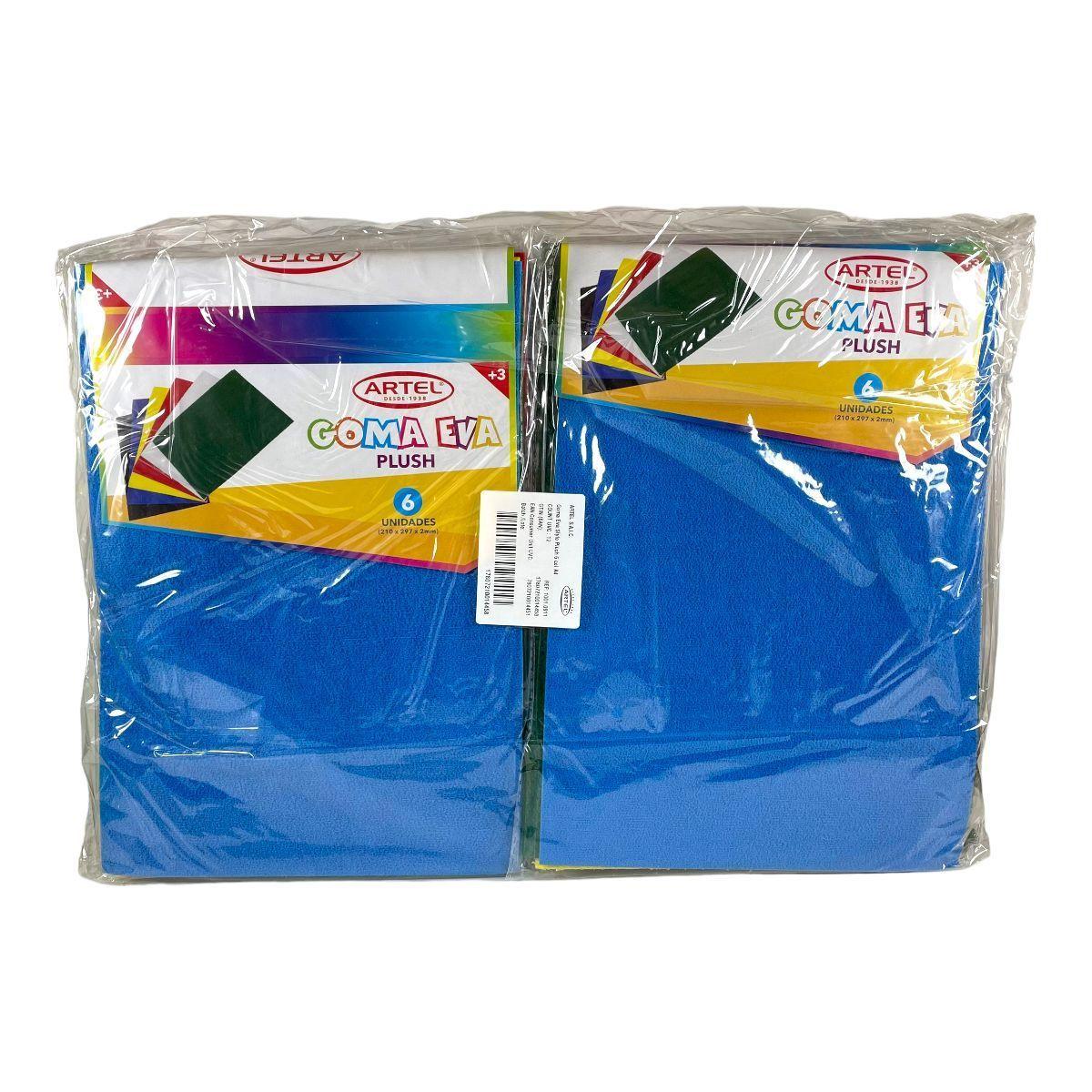 Pack 12 Set Goma Eva Plush 6 Colores - Artel (72 U-3