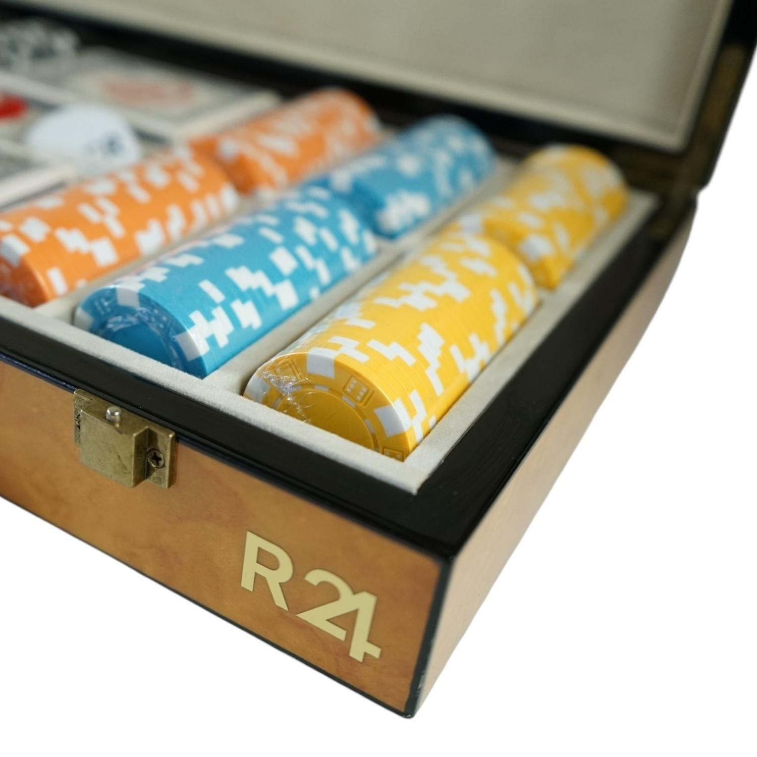 SET JUEGO DE POKER PROFESIONAL + MALETA DE MADERA-1