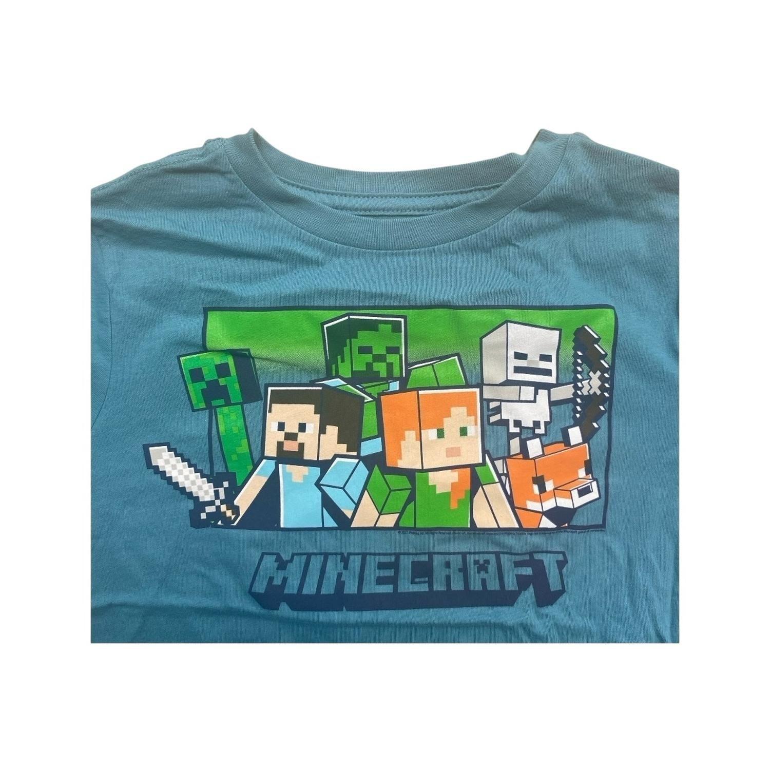 Polera Minecraft Characters Verde Niño-2