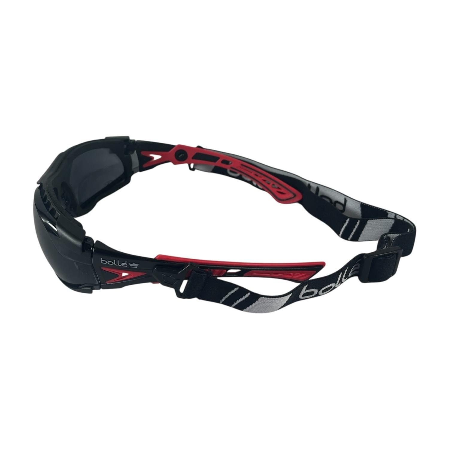 Lentes de Seguridad Bolle Rush+ Rojo y Correa Ensamblada-2