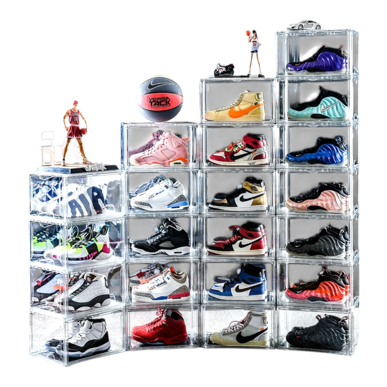 Pack 10 Cajas Organizadora Zapato Apilable Cierre Lateral-3